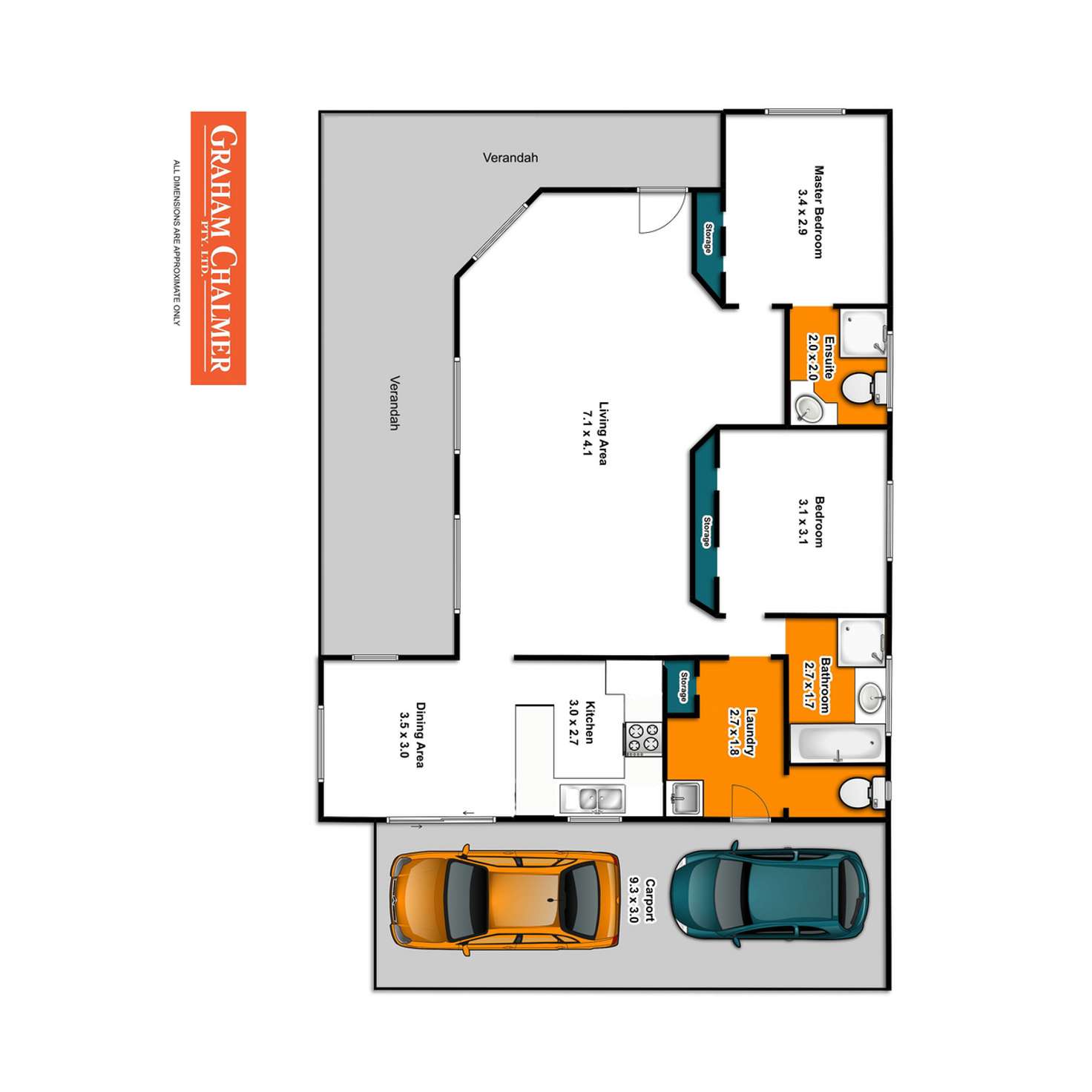 Floorplan of Homely townhouse listing, 1/34 Dundas Street, Sale VIC 3850