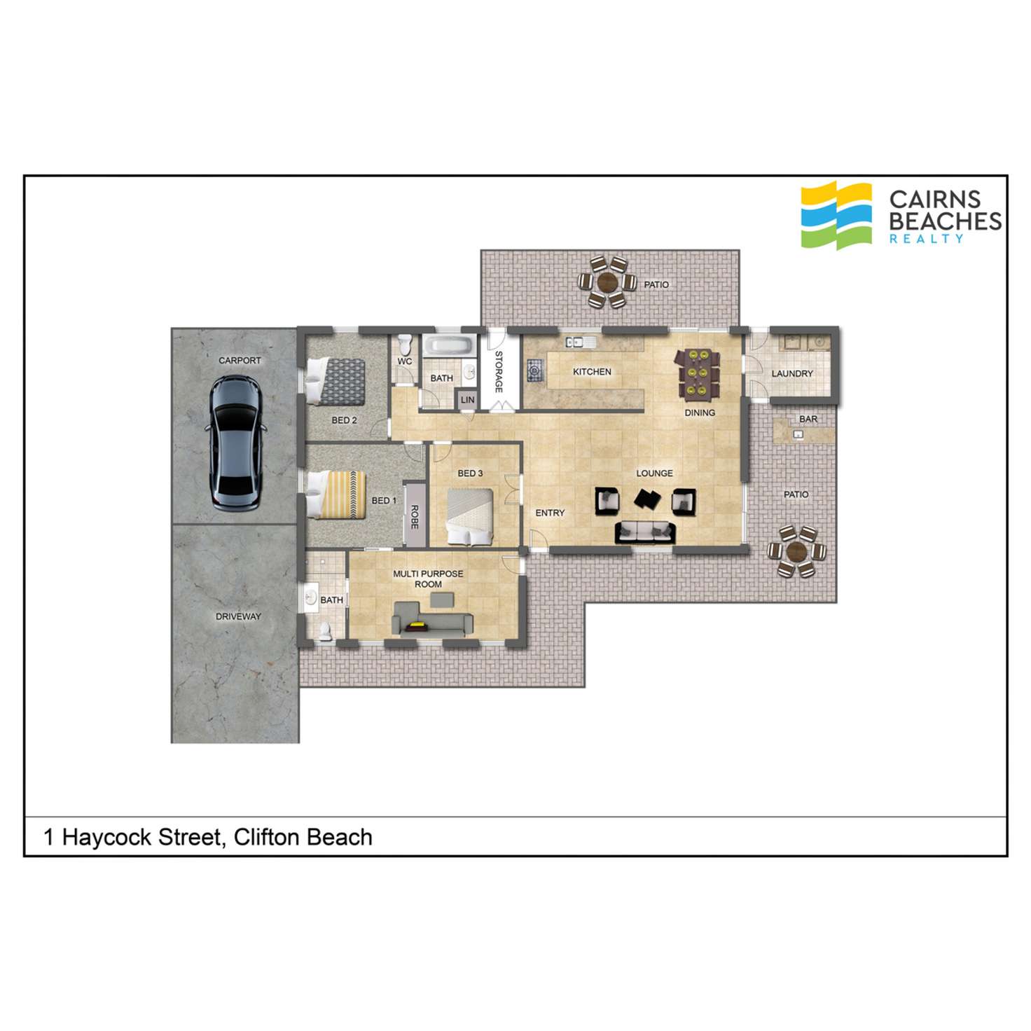 Floorplan of Homely house listing, 1 Haycock Street, Clifton Beach QLD 4879