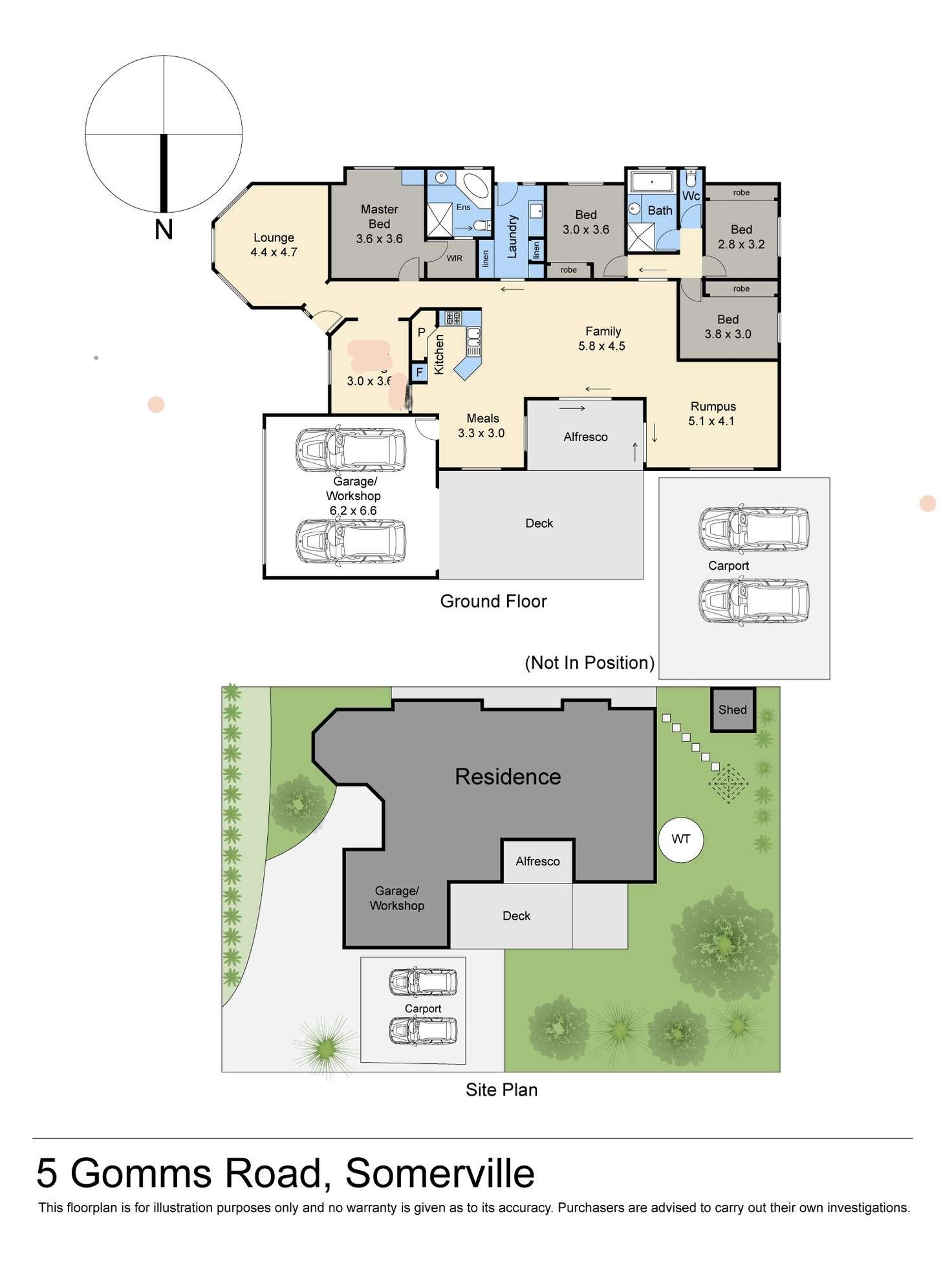 Floorplan of Homely house listing, 5 Gomms Road, Somerville VIC 3912