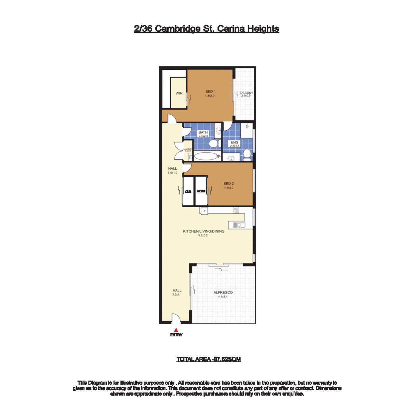 Floorplan of Homely apartment listing, 2/36 Cambridge Street, Carina Heights QLD 4152