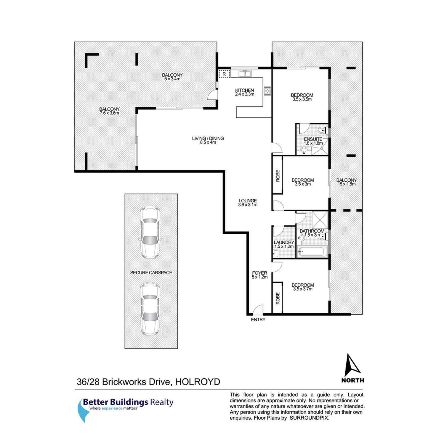 Floorplan of Homely apartment listing, 36/28 Brickworks Drive, Holroyd NSW 2142