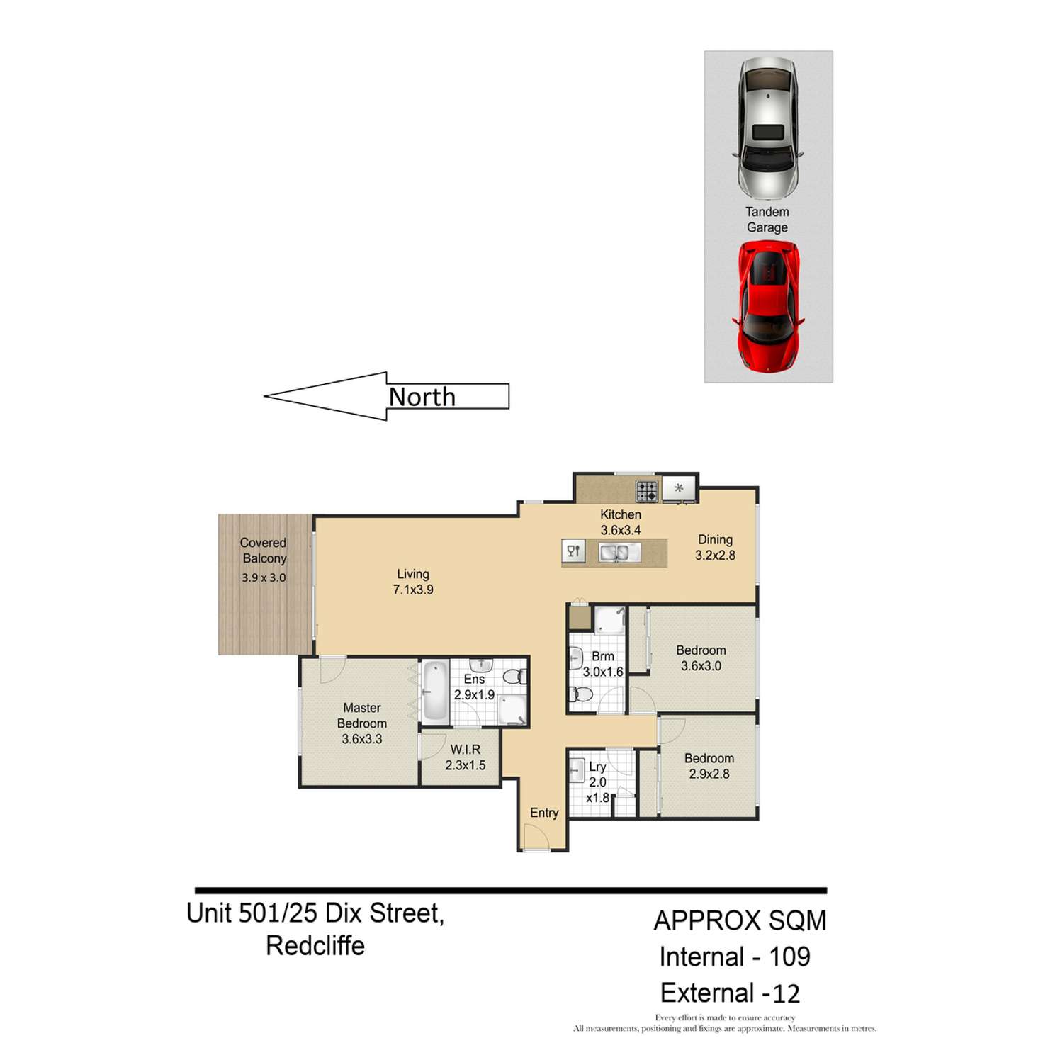 Floorplan of Homely apartment listing, 501/25 Dix Street, Redcliffe QLD 4020