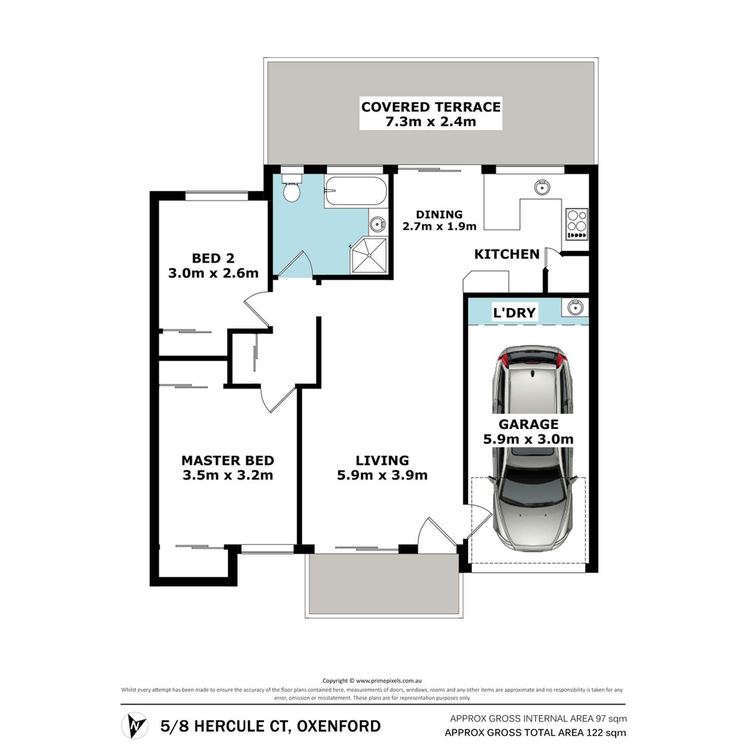 Floorplan of Homely unit listing, 5/8 Hercule Court, Oxenford QLD 4210