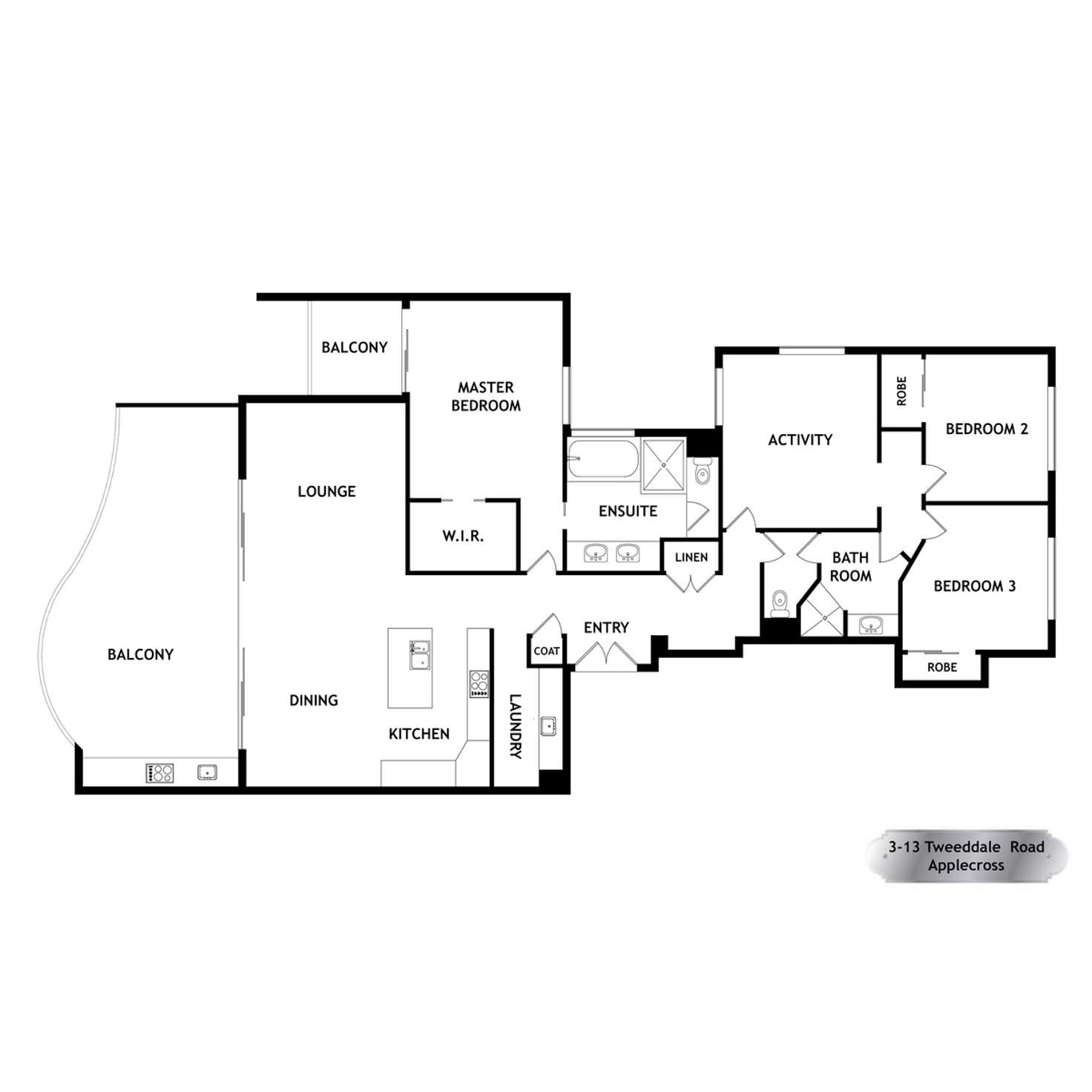 Floorplan of Homely apartment listing, 3/13 Tweeddale Road, Applecross WA 6153