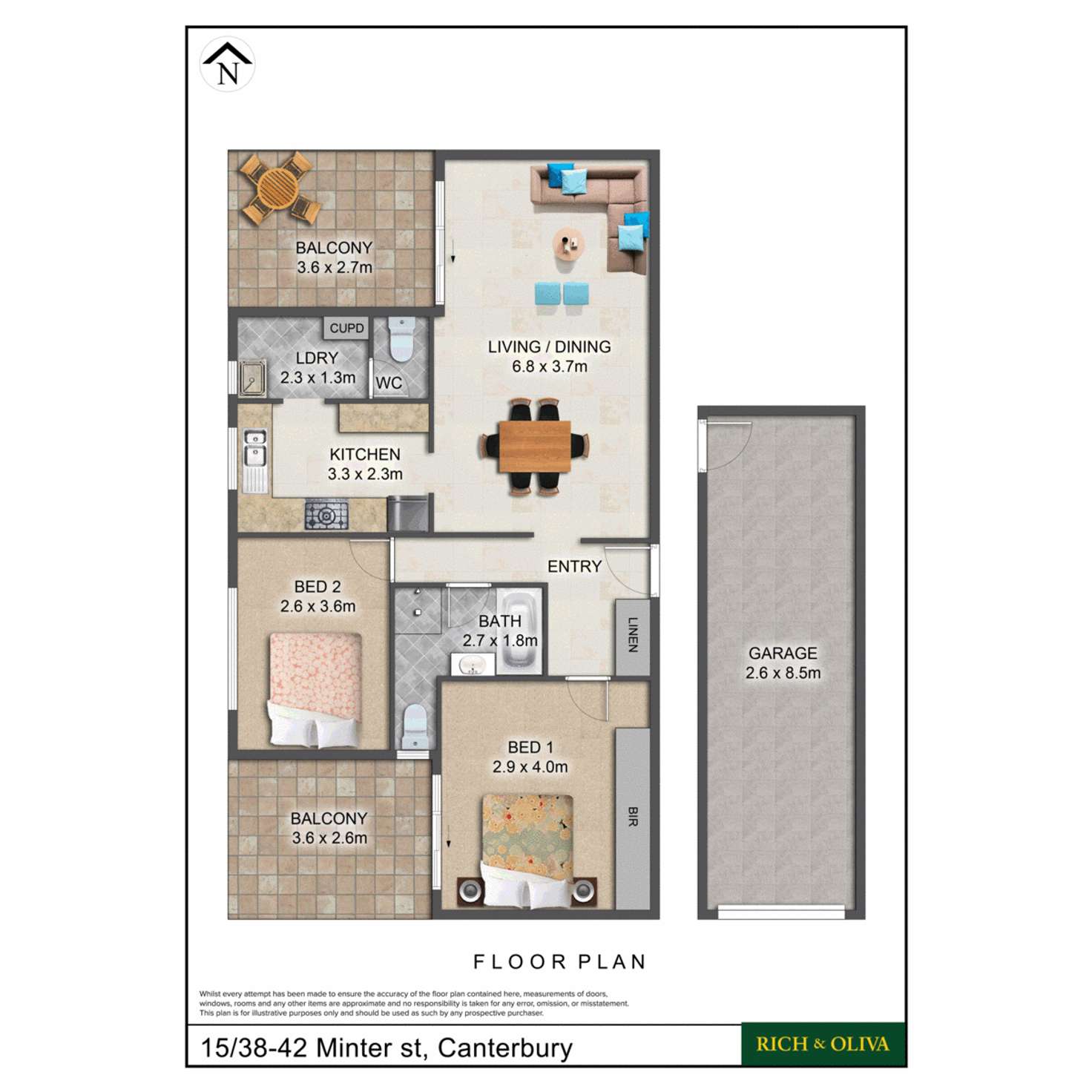 Floorplan of Homely apartment listing, 15/38 Minter Street, Canterbury NSW 2193