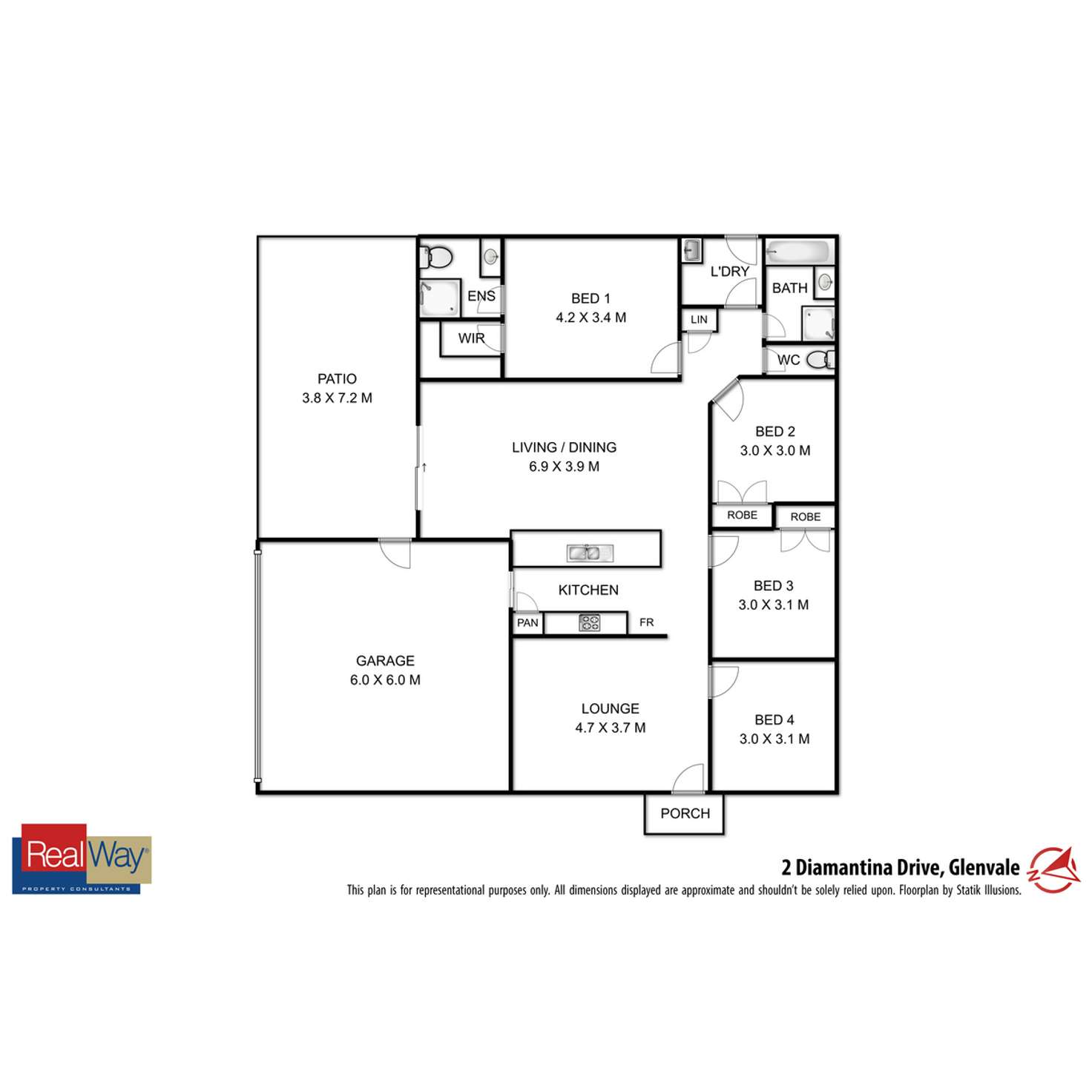 Floorplan of Homely house listing, 2 Diamantina Drive, Glenvale QLD 4350