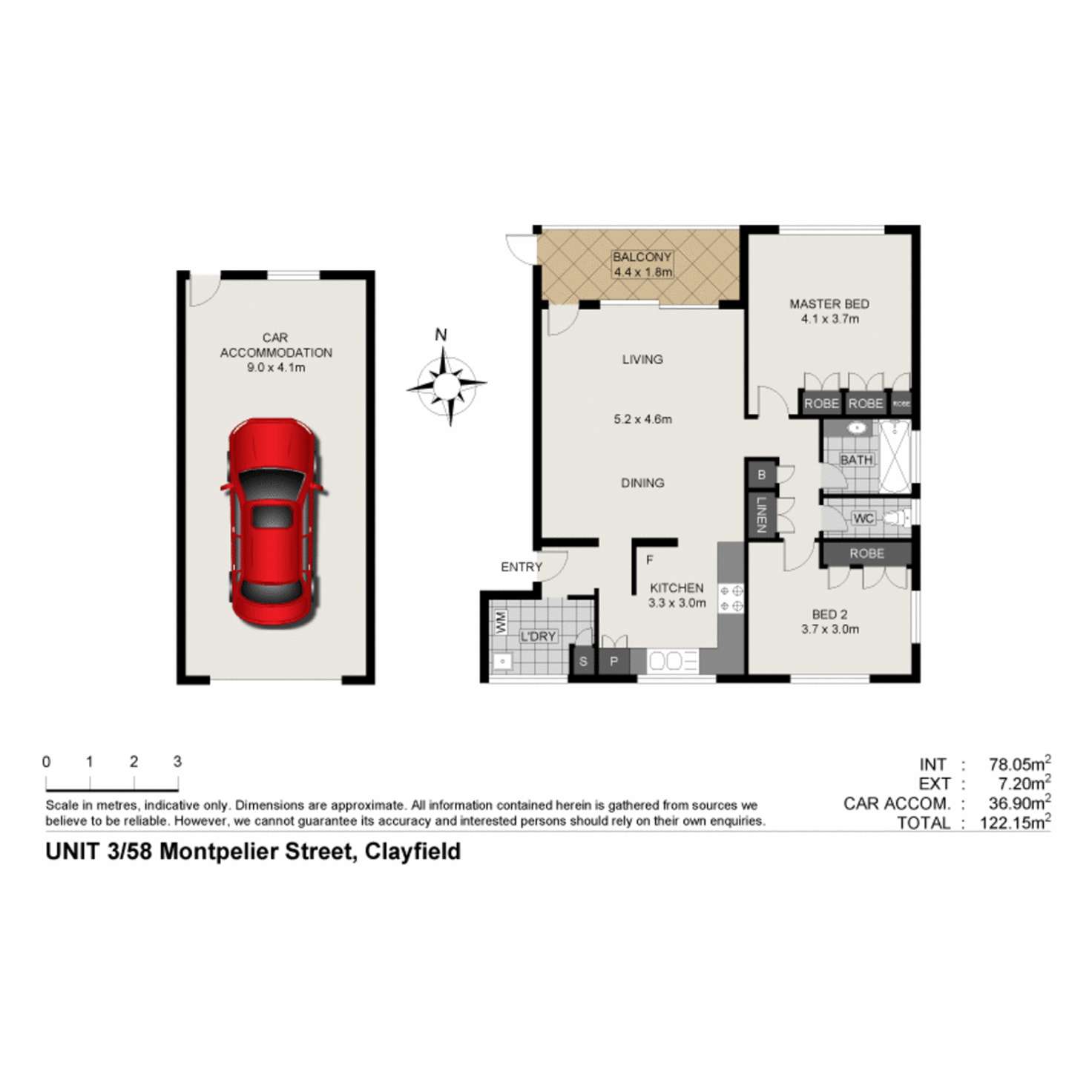 Floorplan of Homely apartment listing, 3/58 Montpelier Street, Clayfield QLD 4011