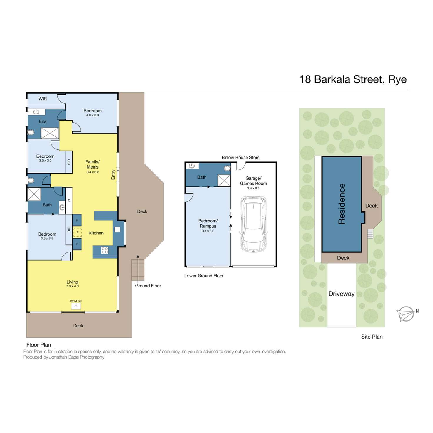 Floorplan of Homely house listing, 18 Barkala Street, Rye VIC 3941