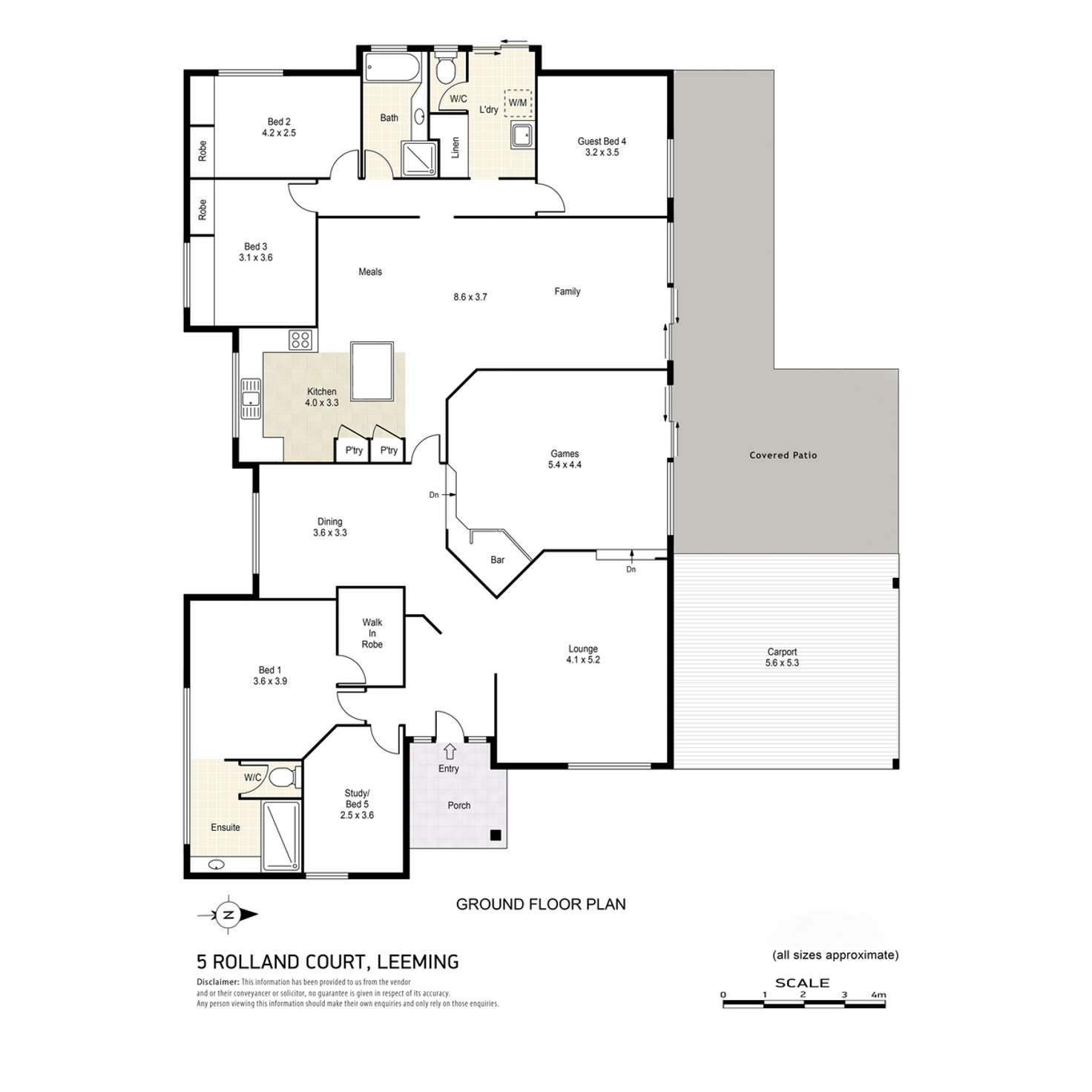 Floorplan of Homely house listing, 5 Rolland Court, Leeming WA 6149