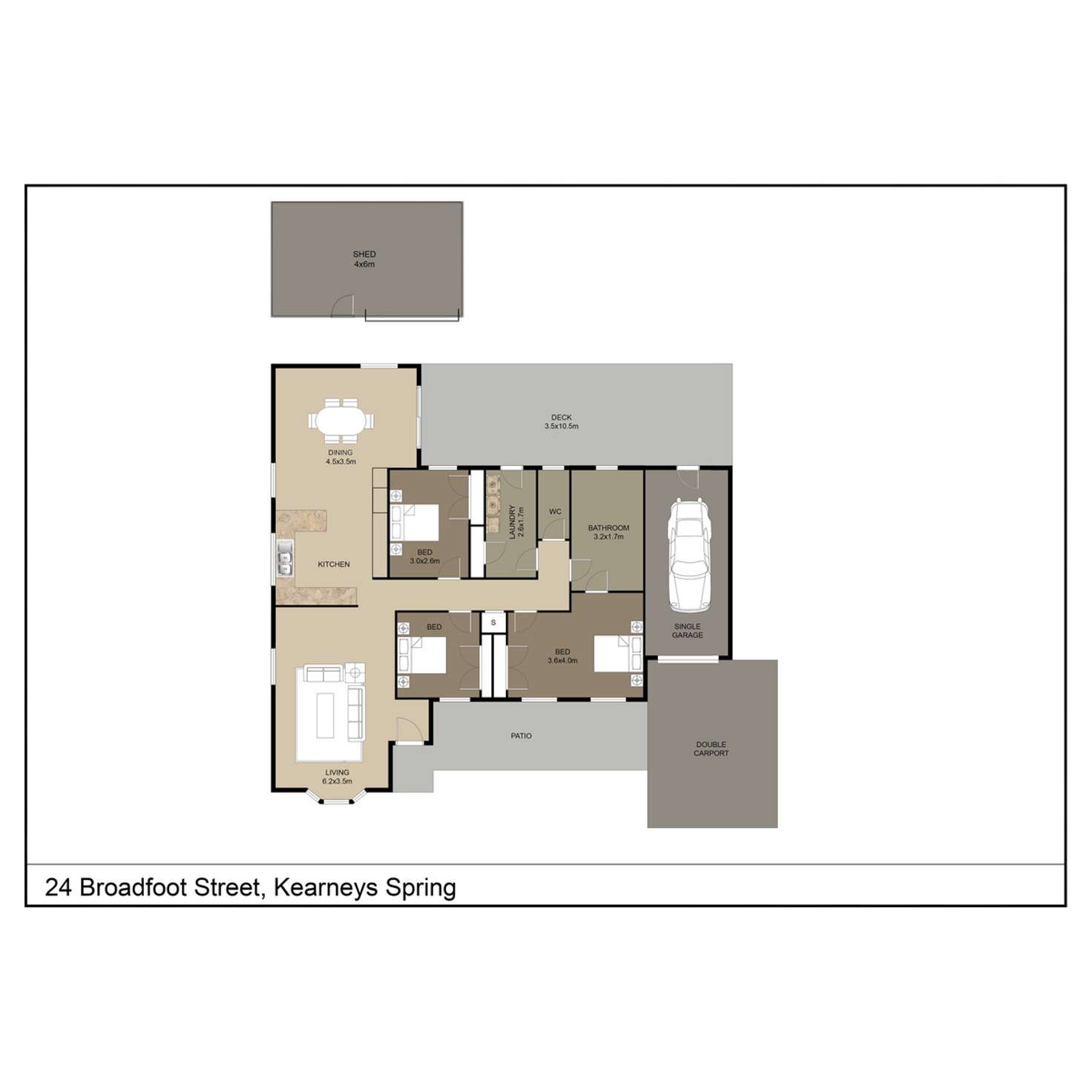 Floorplan of Homely house listing, 24 Broadfoot Street, Kearneys Spring QLD 4350