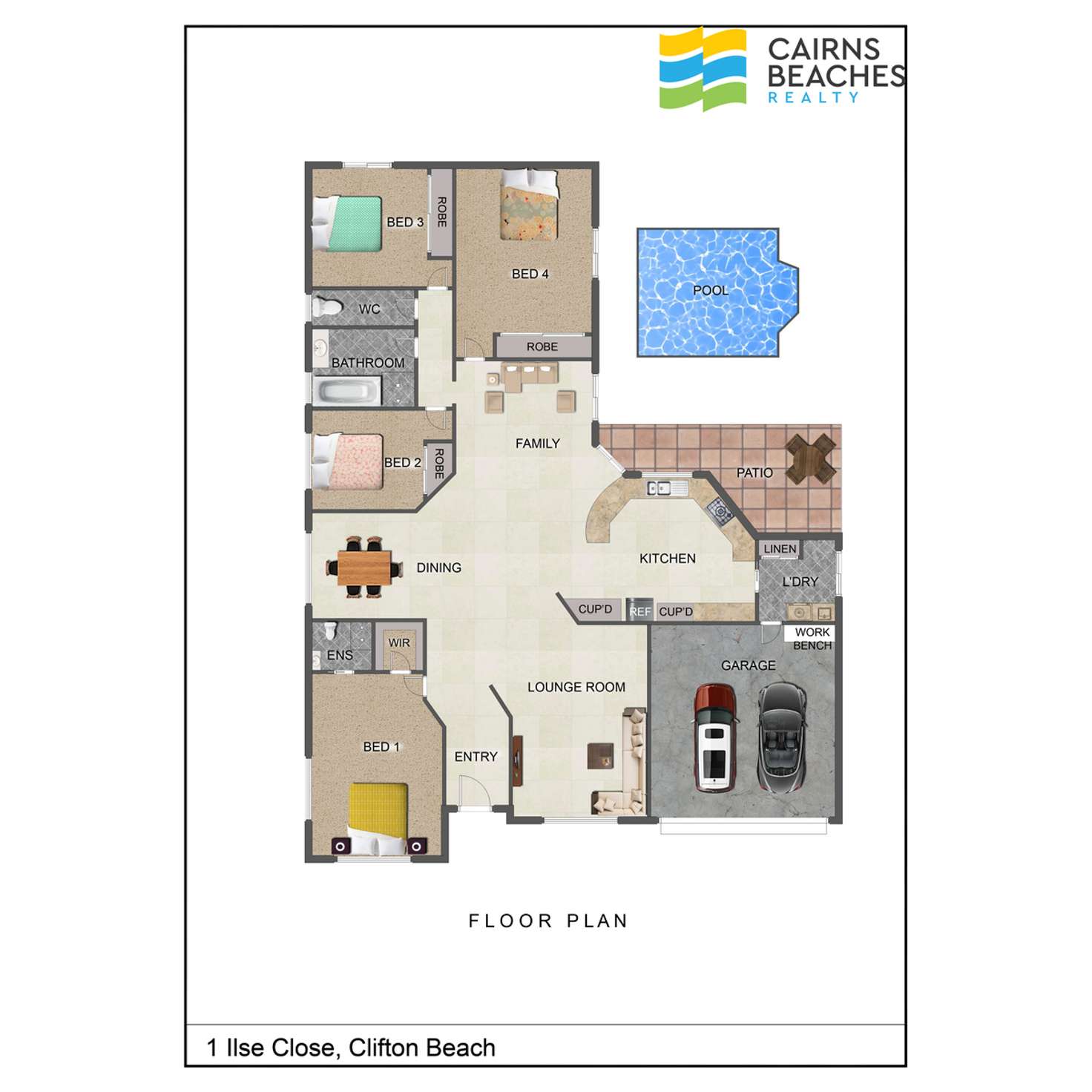Floorplan of Homely house listing, 1 Ilse Close, Clifton Beach QLD 4879