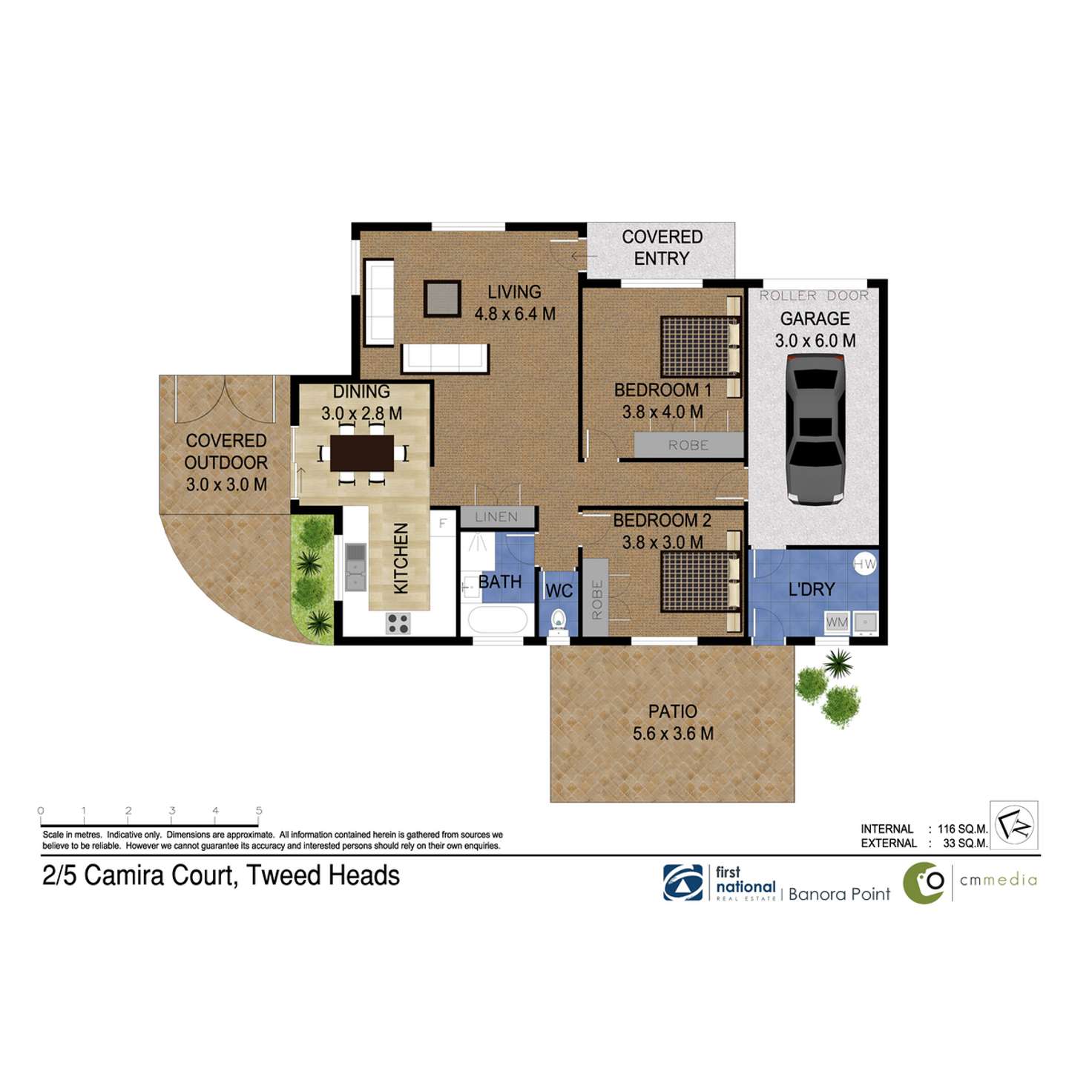 Floorplan of Homely semiDetached listing, 2/5 Camira Court, Tweed Heads NSW 2485