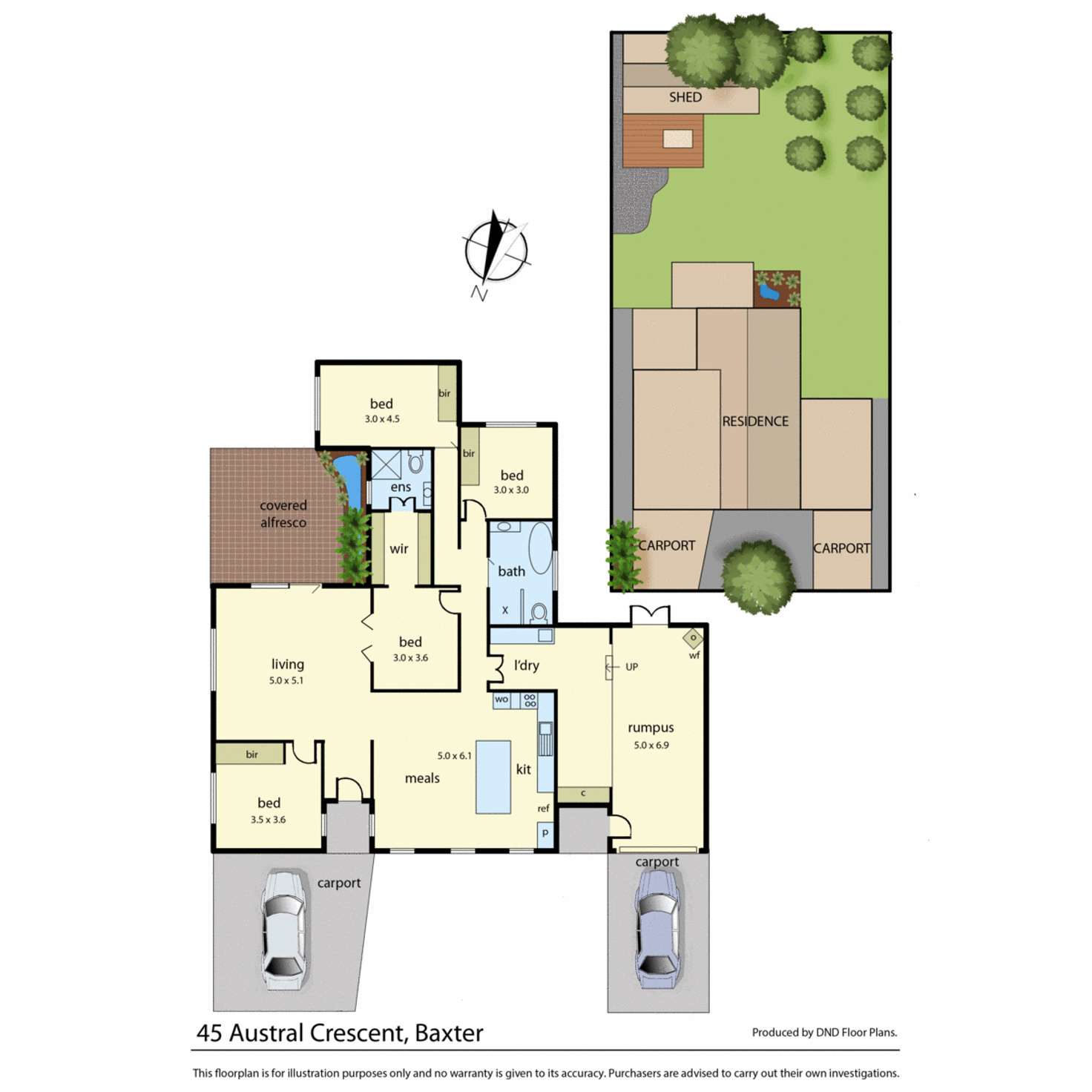 Floorplan of Homely house listing, 45 Austral Crescent, Baxter VIC 3911