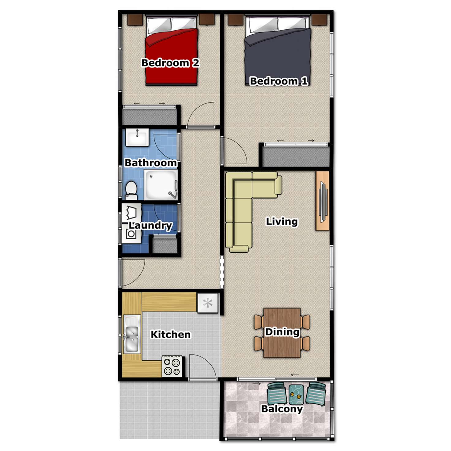 Floorplan of Homely unit listing, 2/9 Chelmsford Avenue, Ipswich QLD 4305