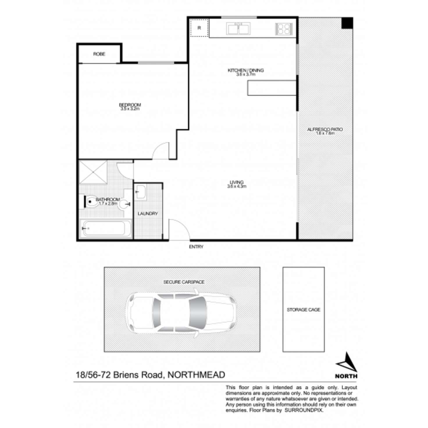 Floorplan of Homely apartment listing, 18/56-72 Briens Road, Northmead NSW 2152