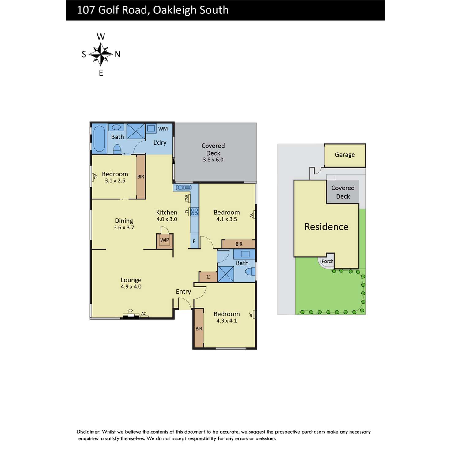 Floorplan of Homely townhouse listing, 1/107 Golf Road, Oakleigh South VIC 3167