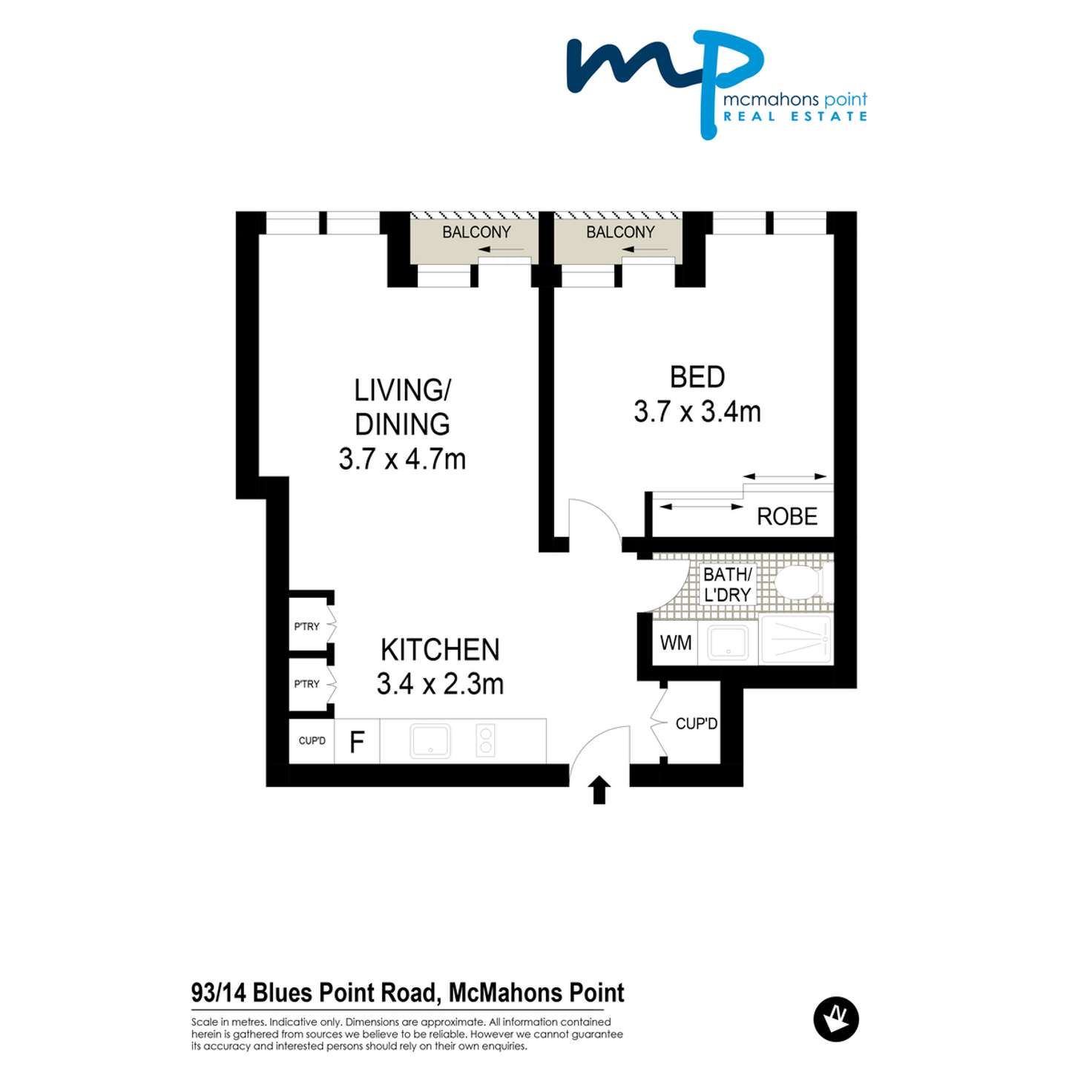 Floorplan of Homely apartment listing, L14/14 Blues Point Road, Mcmahons Point NSW 2060