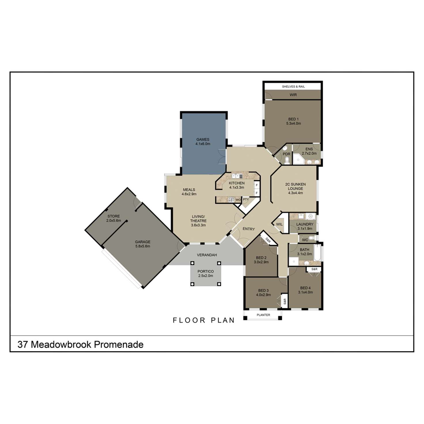 Floorplan of Homely house listing, 37 Meadowbrook Promenade, Currambine WA 6028
