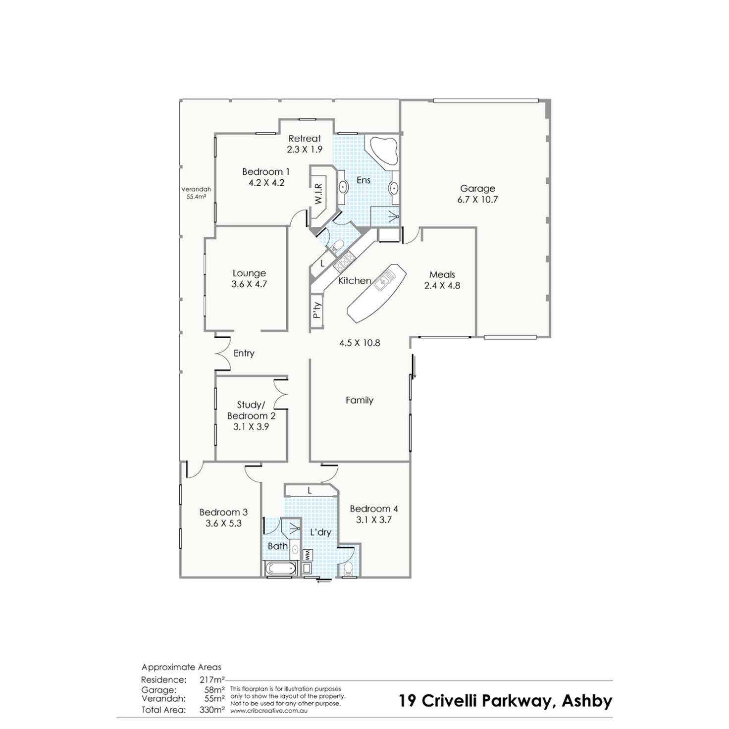 Floorplan of Homely house listing, 19 Crivelli Parkway, Ashby WA 6065