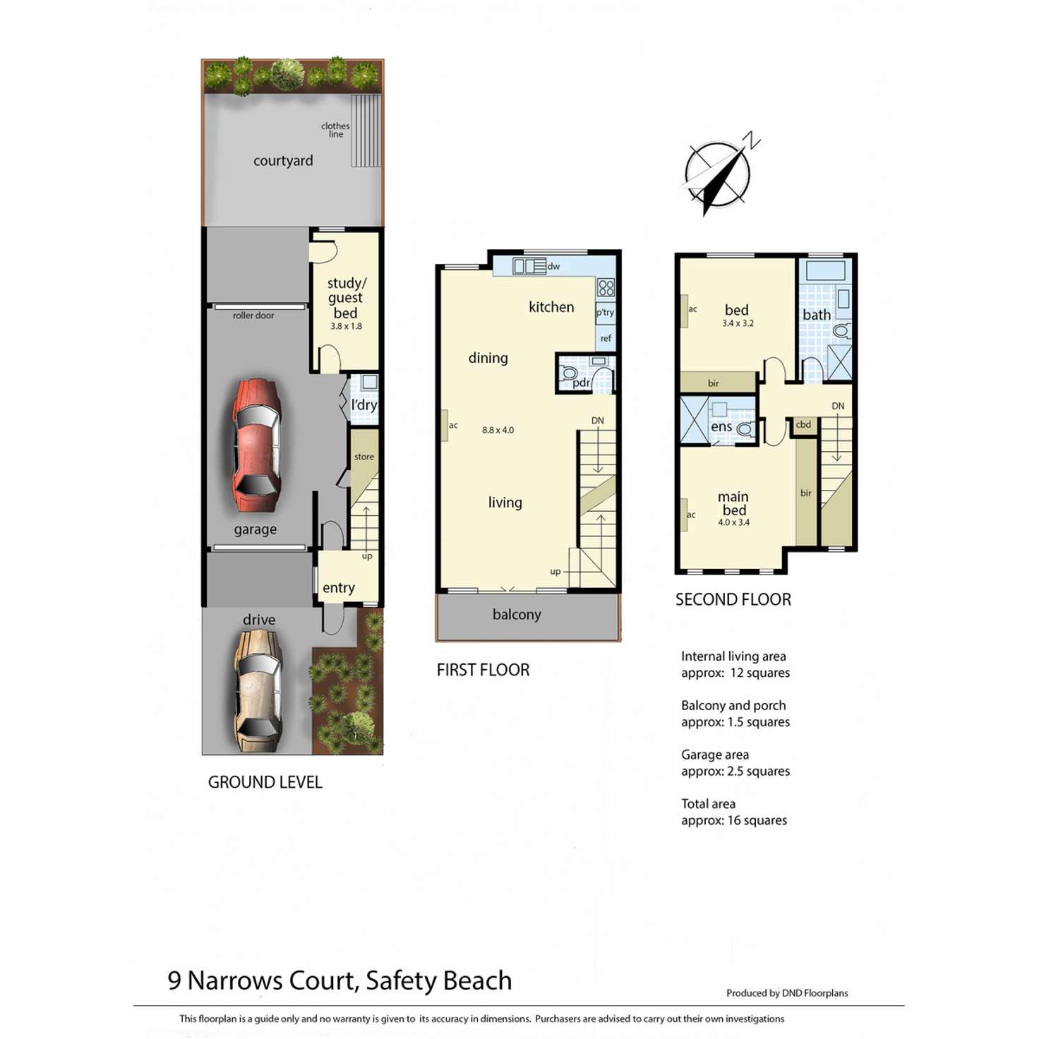 Floorplan of Homely townhouse listing, 9 Narrows Court, Safety Beach VIC 3936