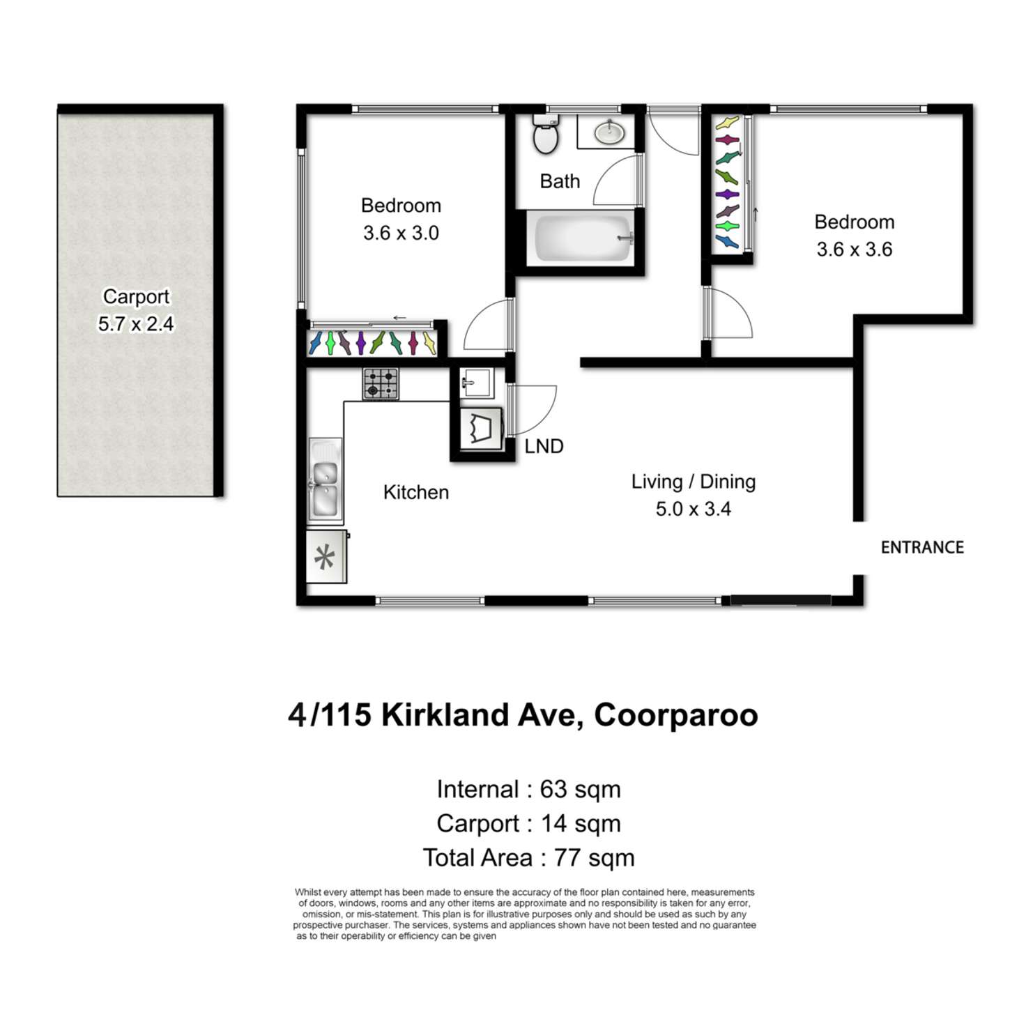 Floorplan of Homely unit listing, 4/115 Kirkland Avenue, Coorparoo QLD 4151
