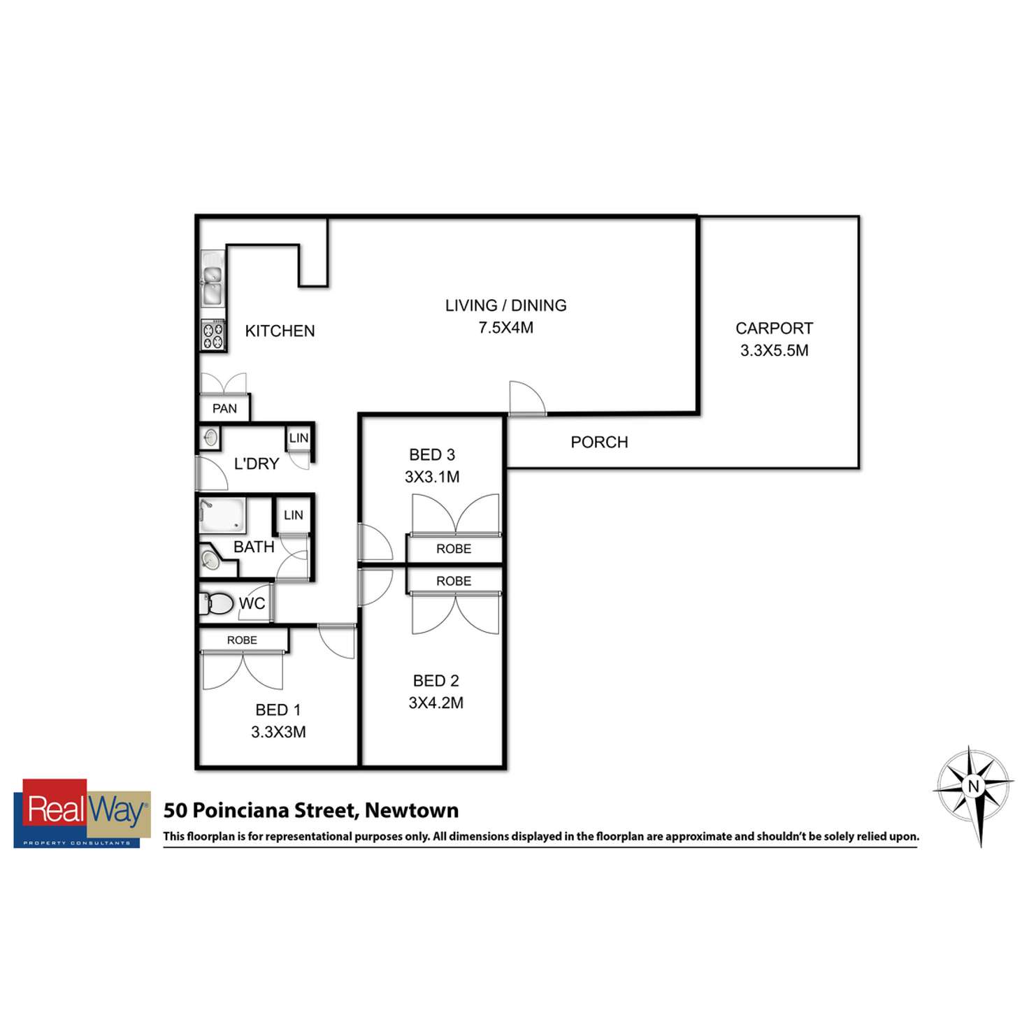 Floorplan of Homely house listing, 50 Poinciana Street, Newtown QLD 4350