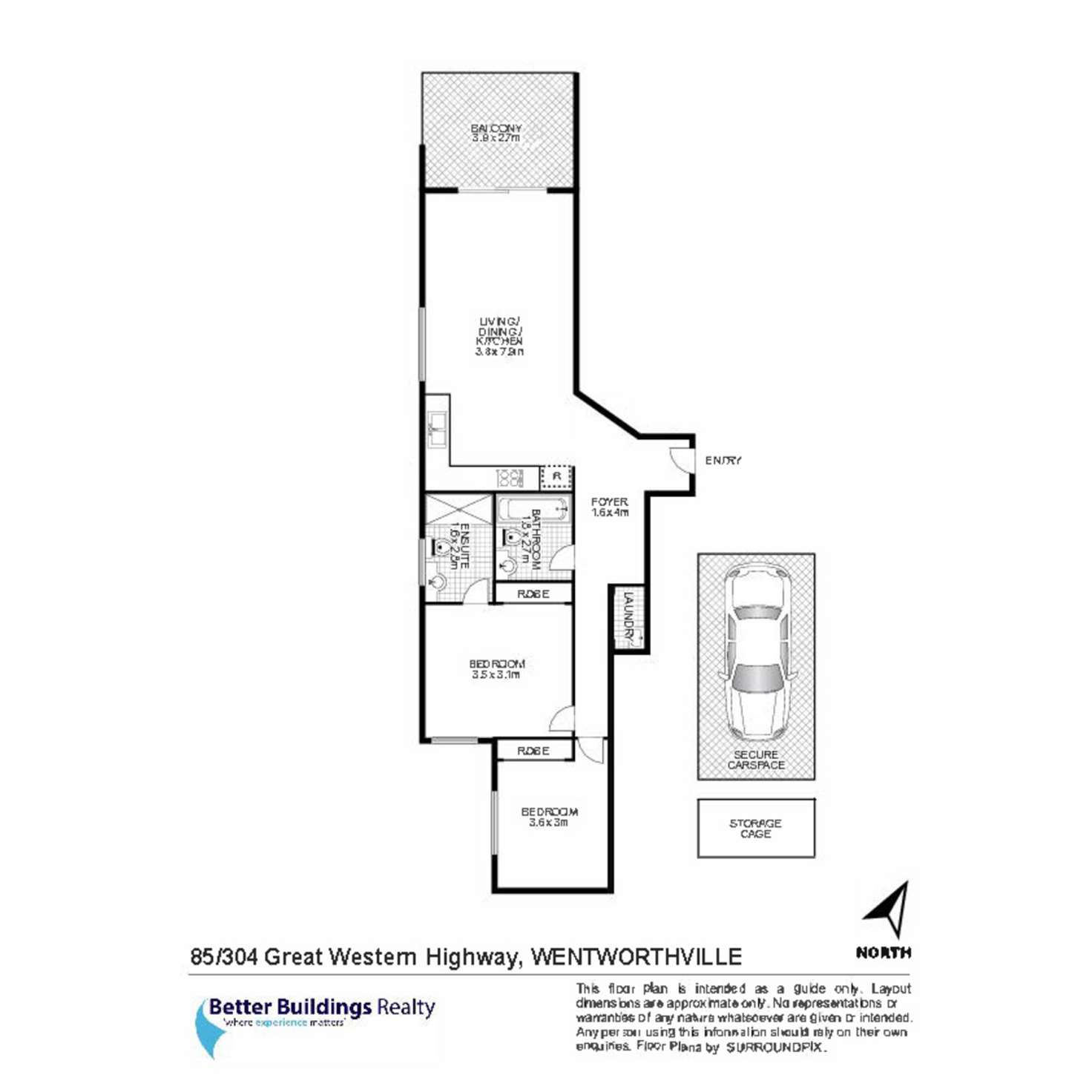 Floorplan of Homely apartment listing, 85/304 Great Western Highway, Wentworthville NSW 2145