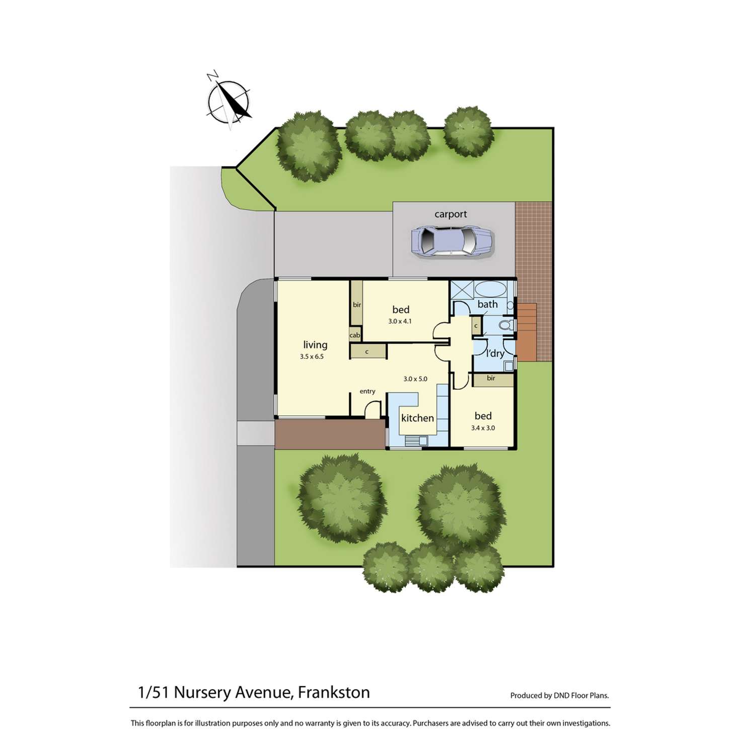 Floorplan of Homely unit listing, 1/51 Nursery Avenue, Frankston VIC 3199
