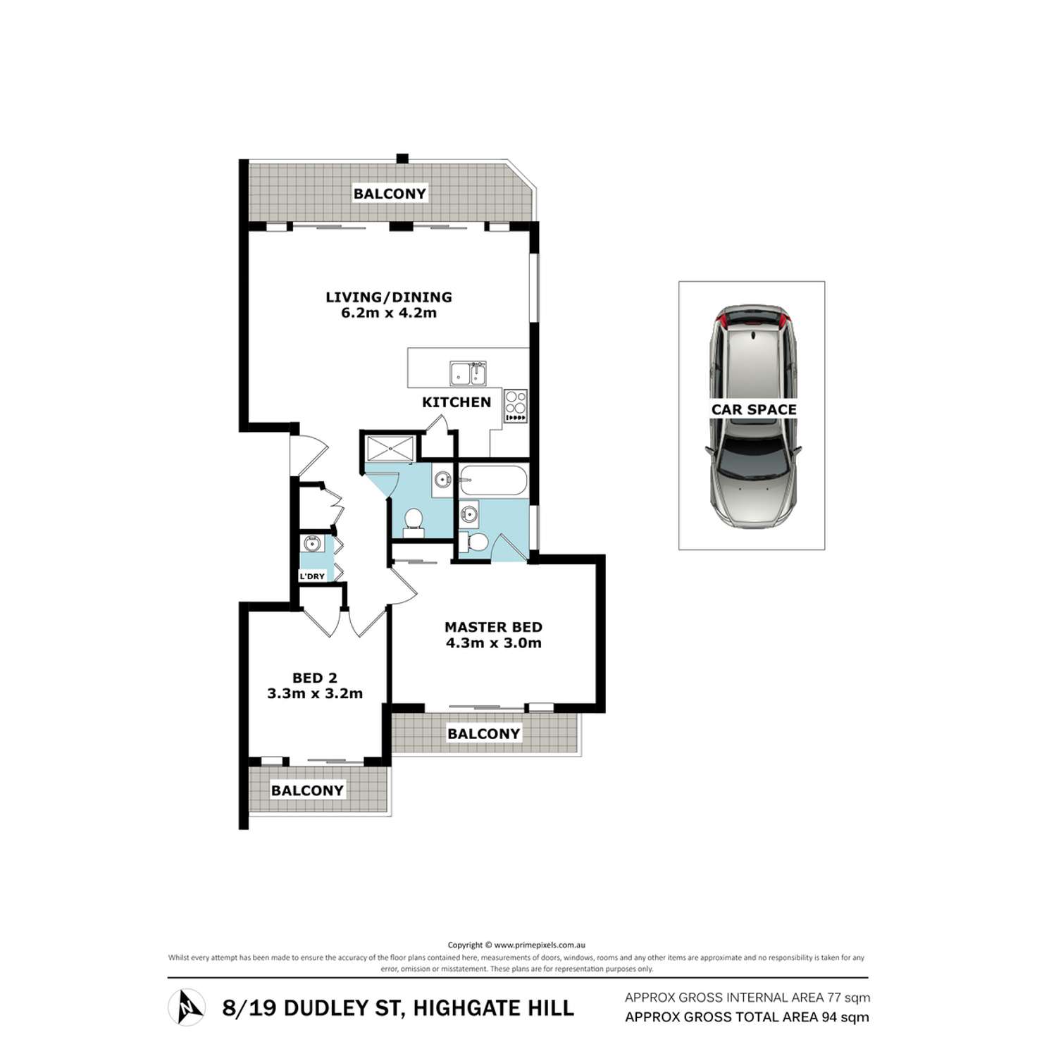 Floorplan of Homely unit listing, 8/19 Dudley Street, Highgate Hill QLD 4101