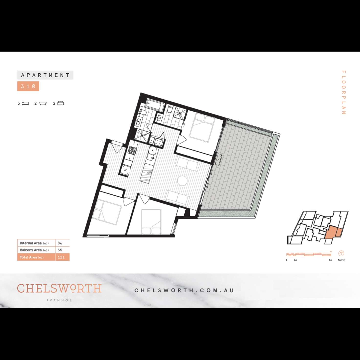 Floorplan of Homely apartment listing, 310/1031 Heidelberg Road, Ivanhoe VIC 3079