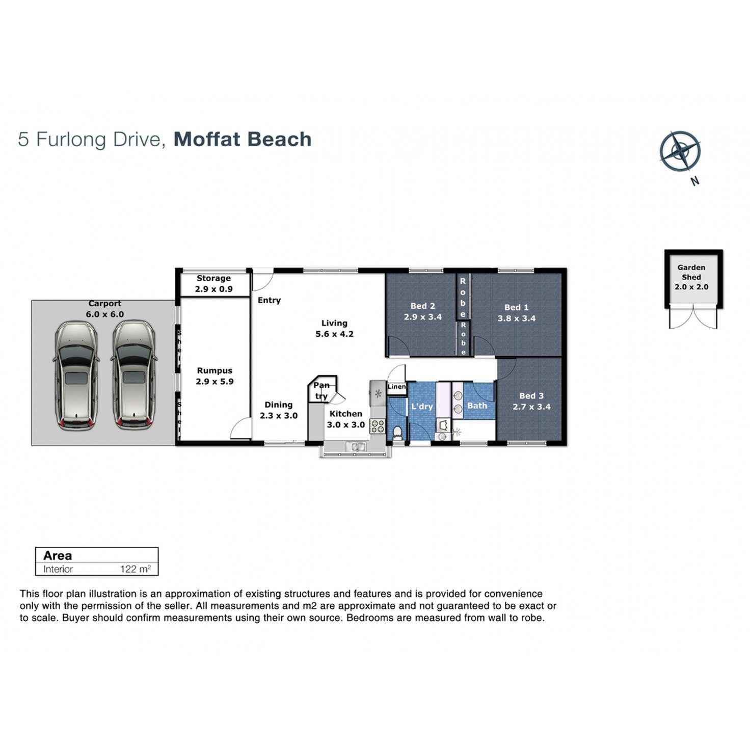 Floorplan of Homely house listing, 5 Furlong Drive, Moffat Beach QLD 4551