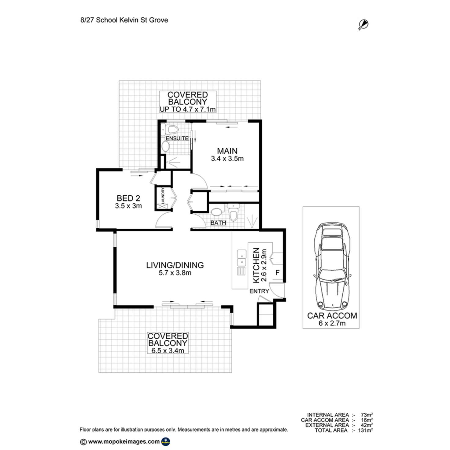 Floorplan of Homely apartment listing, 8/37 School Street, Kelvin Grove QLD 4059