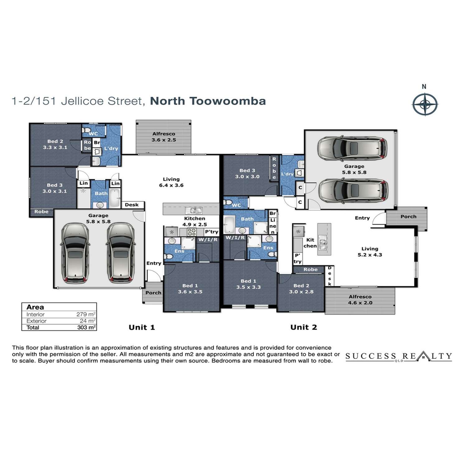 Floorplan of Homely semiDetached listing, 2/151 Jellicoe Street, North Toowoomba QLD 4350