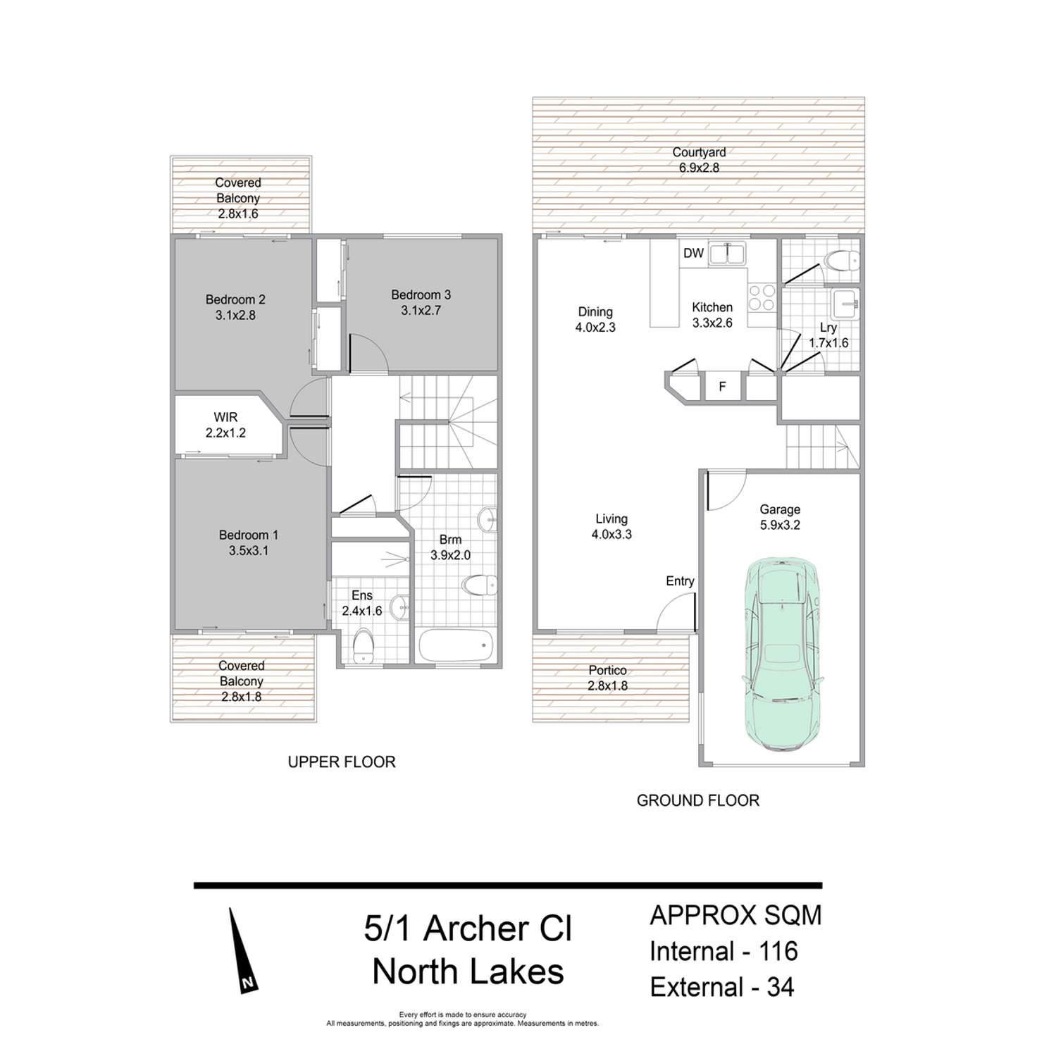 Floorplan of Homely townhouse listing, 5/1 Archer Close, North Lakes QLD 4509