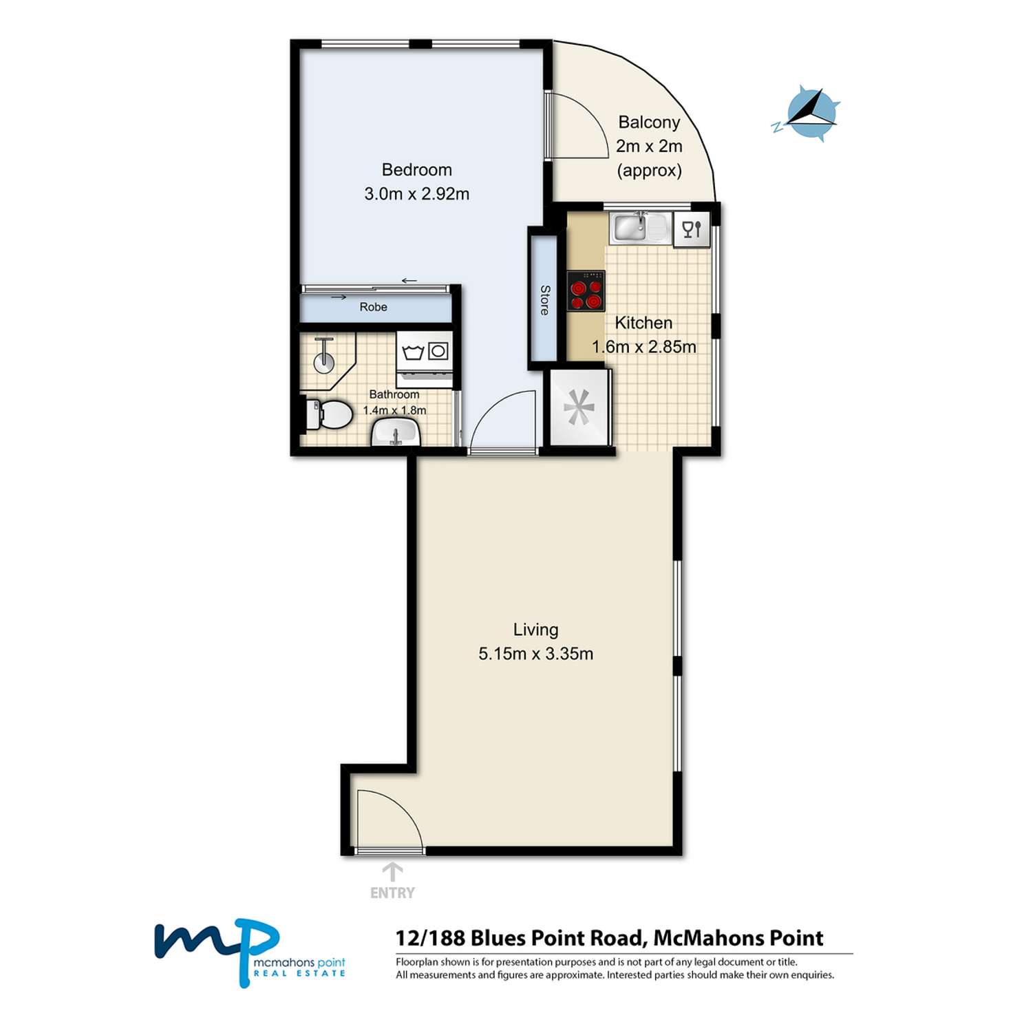 Floorplan of Homely apartment listing, 12/188 Blues Point Road,, Mcmahons Point NSW 2060