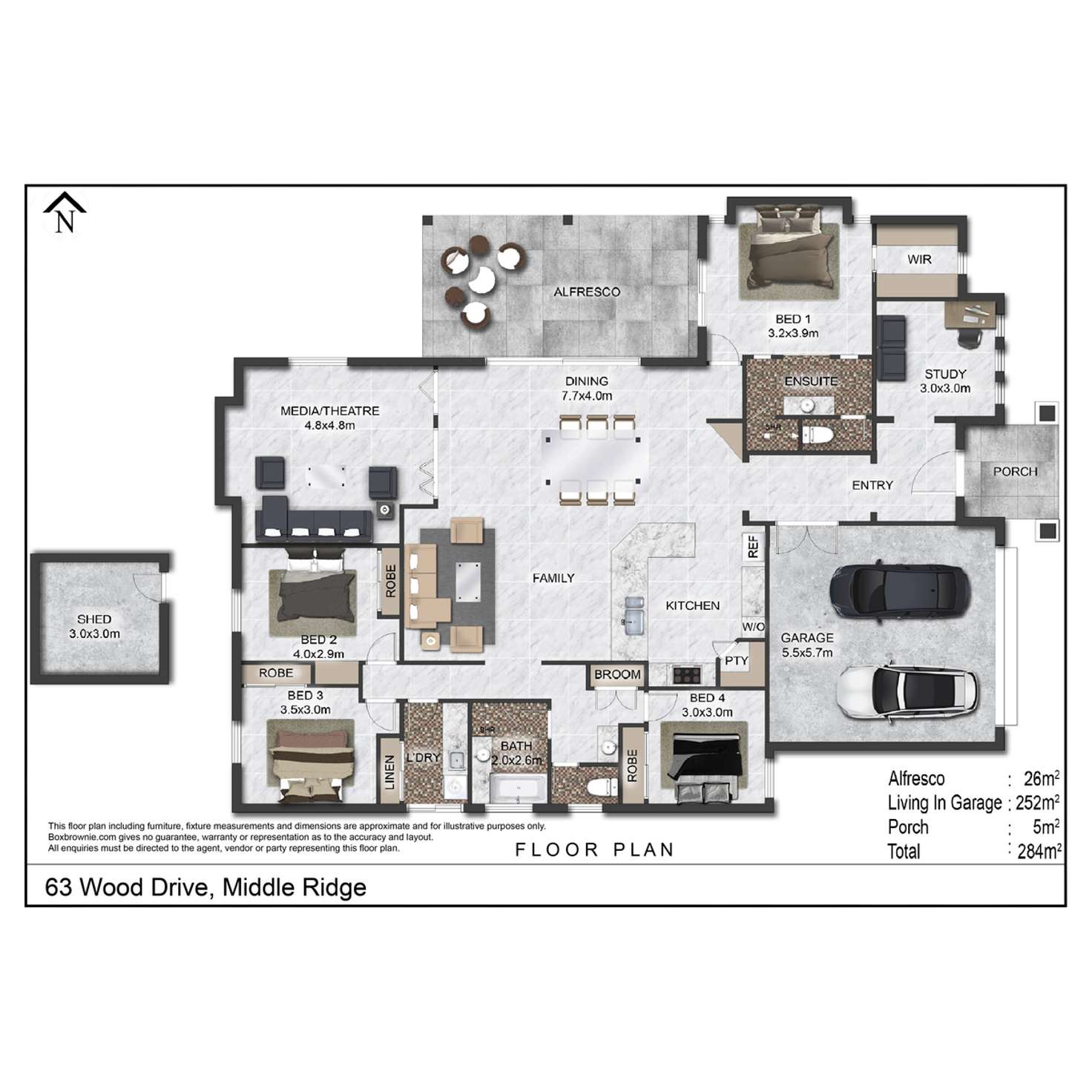Floorplan of Homely house listing, 63 Wood Drive, Middle Ridge QLD 4350