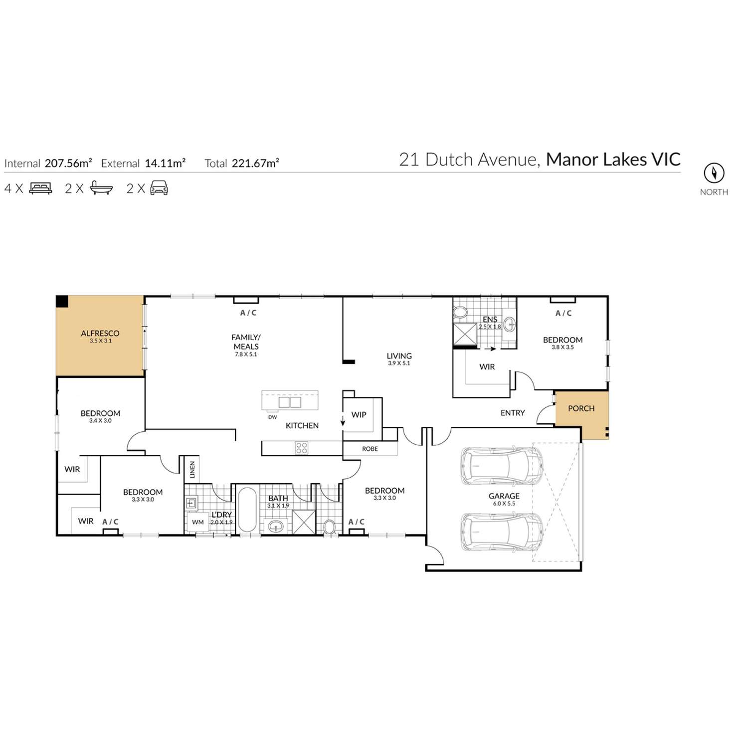 Floorplan of Homely house listing, 21 Dutch Avenue, Manor Lakes VIC 3024