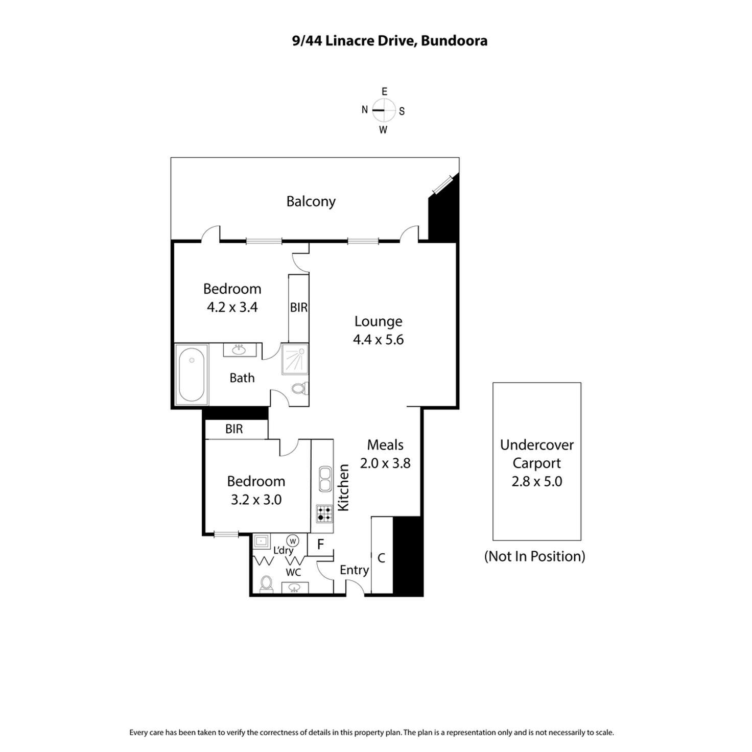 Floorplan of Homely unit listing, 9/44 Linacre Drive, Bundoora VIC 3083