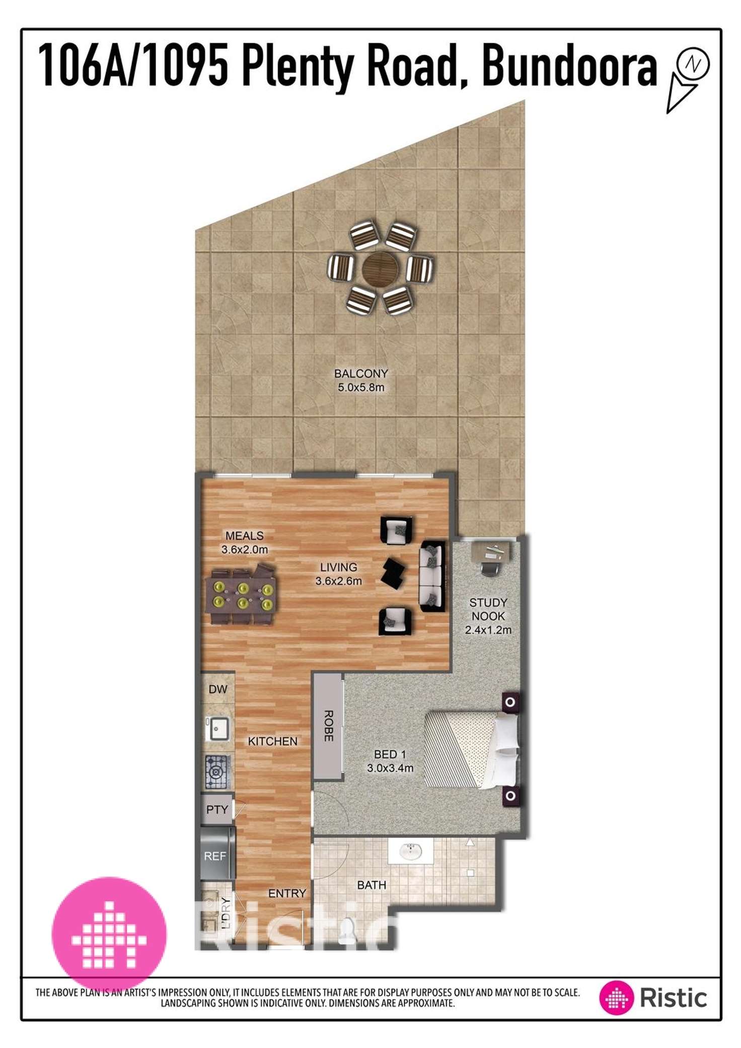 Floorplan of Homely apartment listing, 106A/1095 Plenty Road, Bundoora VIC 3083