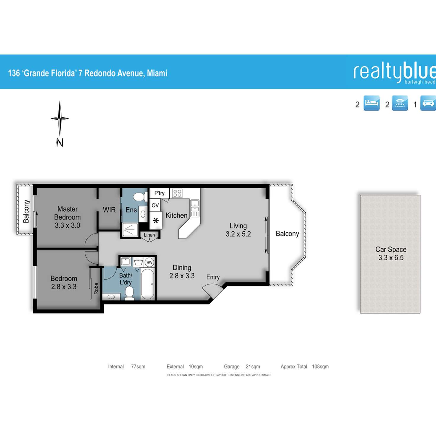 Floorplan of Homely unit listing, 136/7 Redondo Avenue, Miami QLD 4220