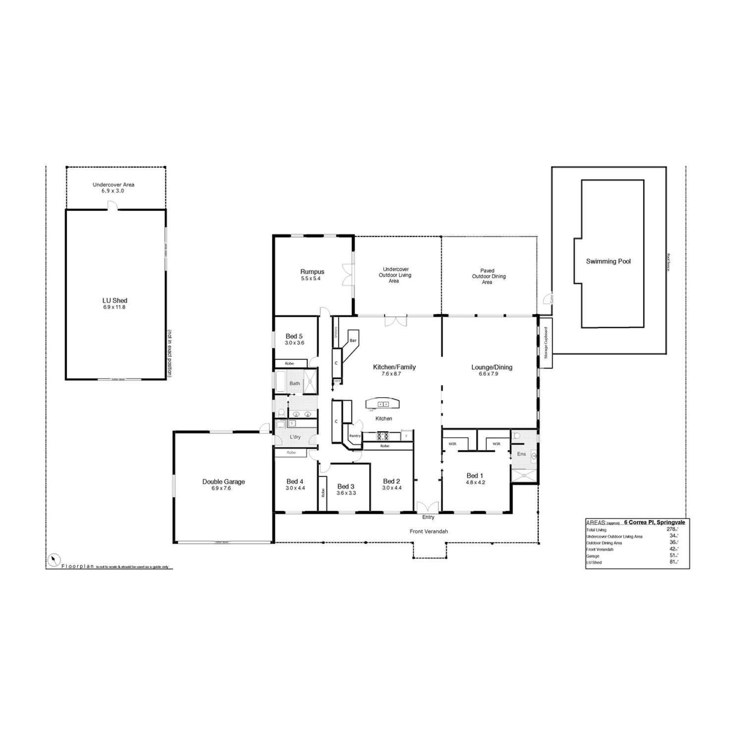 Floorplan of Homely house listing, 6 Correa Place, Wagga Wagga NSW 2650