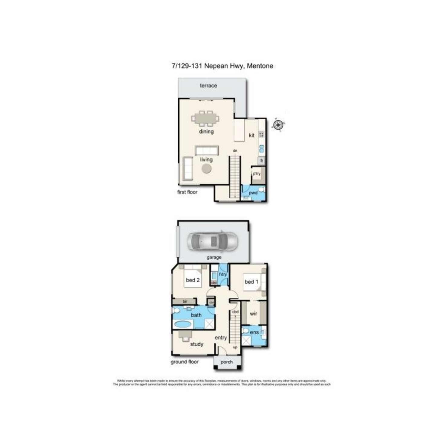 Floorplan of Homely townhouse listing, 6/129-131 Nepean Highway, Mentone VIC 3194
