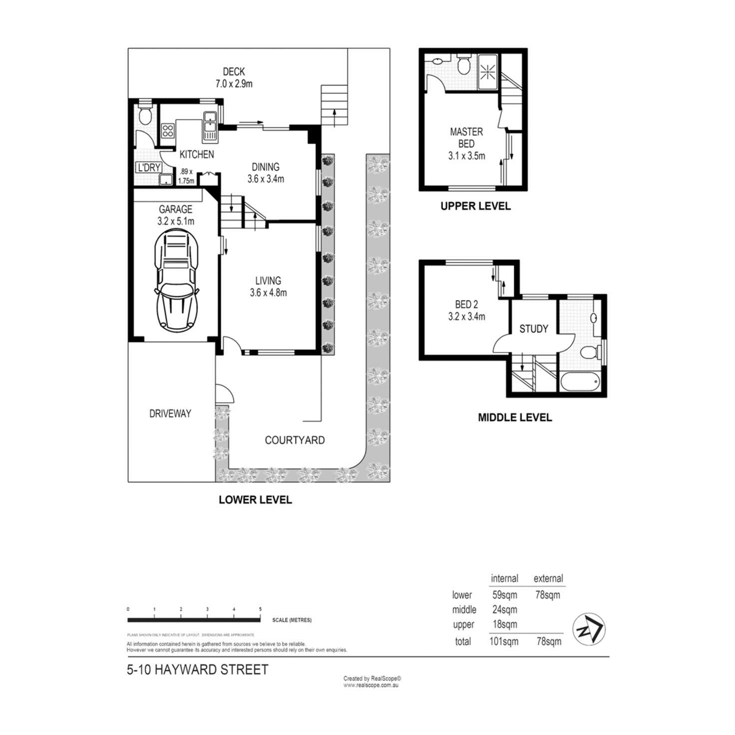 Floorplan of Homely townhouse listing, 5/10 Hayward Street, Paddington QLD 4064