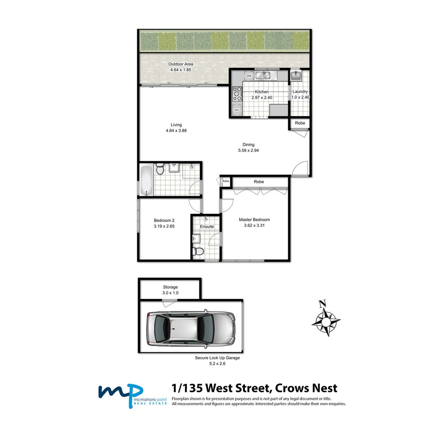 Floorplan of Homely apartment listing, 1/135 West Street, Crows Nest NSW 2065