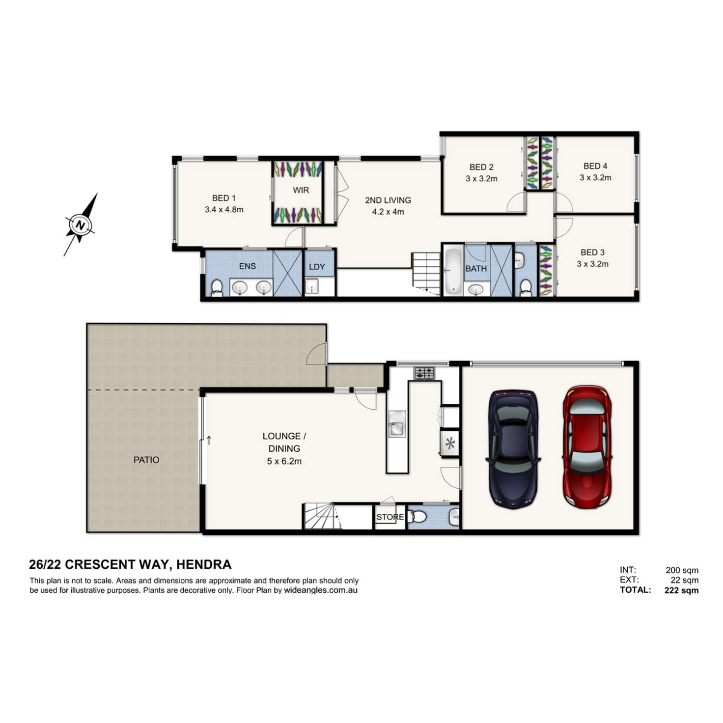 Floorplan of Homely townhouse listing, 26/22 Crescent Way, Hendra QLD 4011