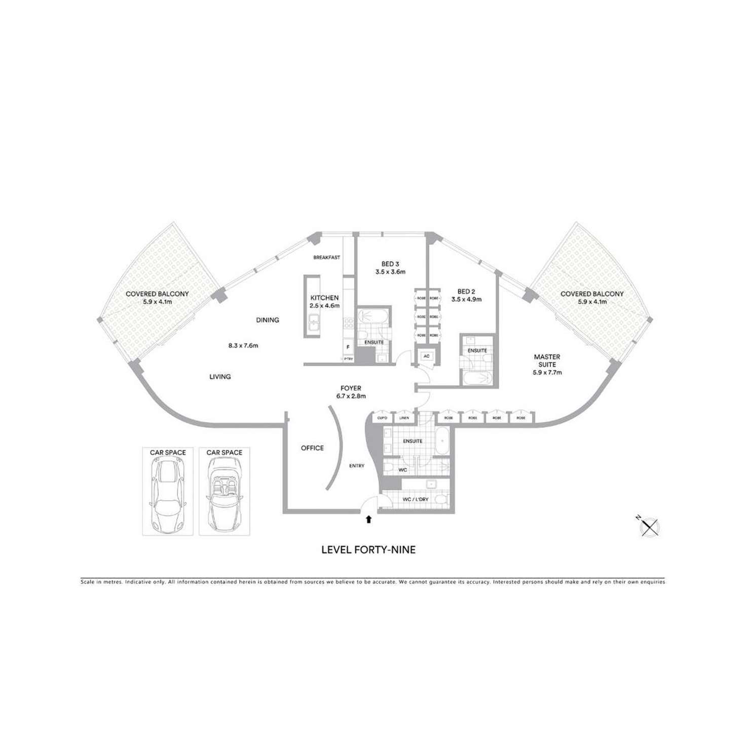 Floorplan of Homely apartment listing, 4903/71 Eagle Street, Brisbane City QLD 4000