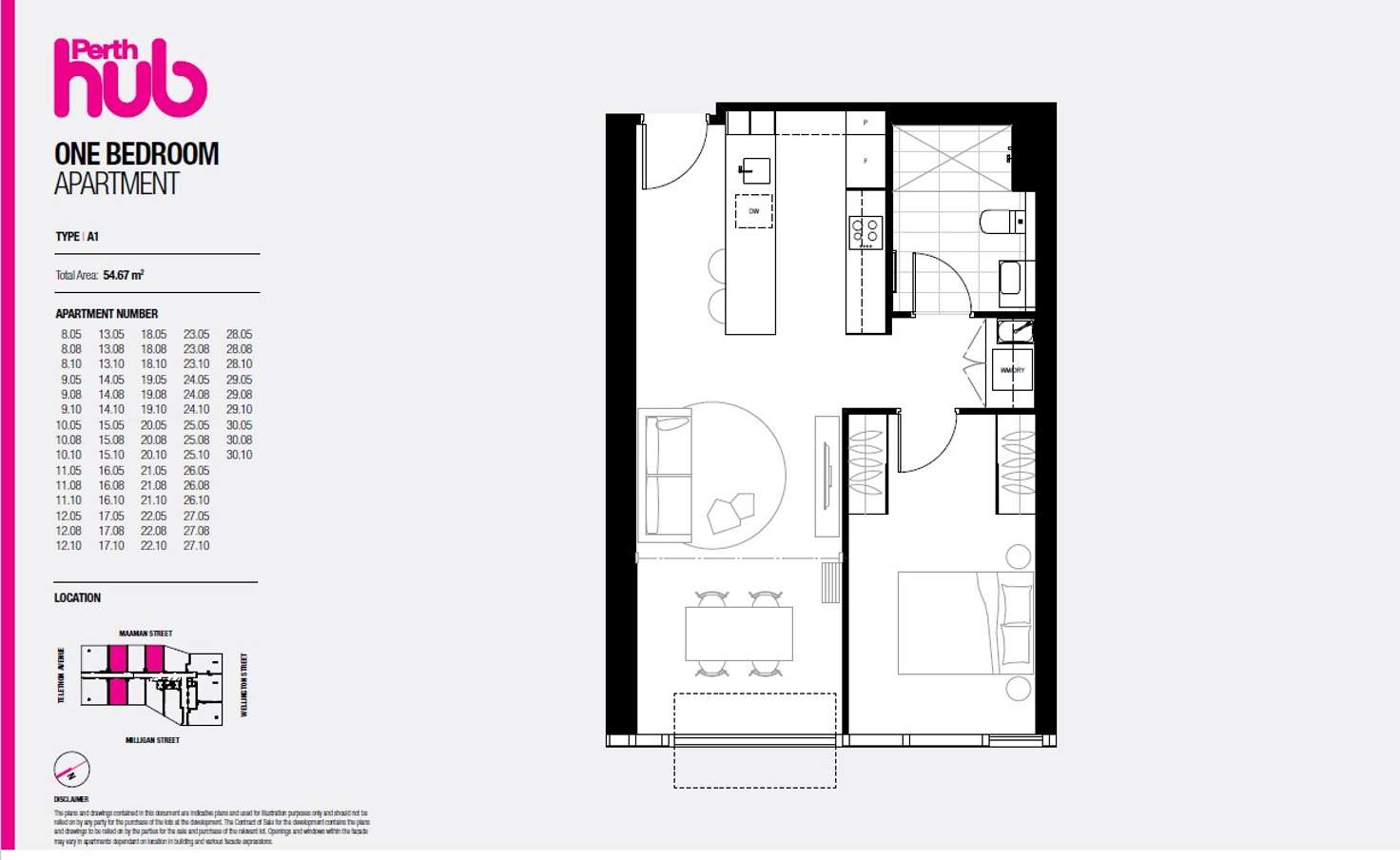 Floorplan of Homely apartment listing, Apt 2705/600 Wellington Street, Perth WA 6000