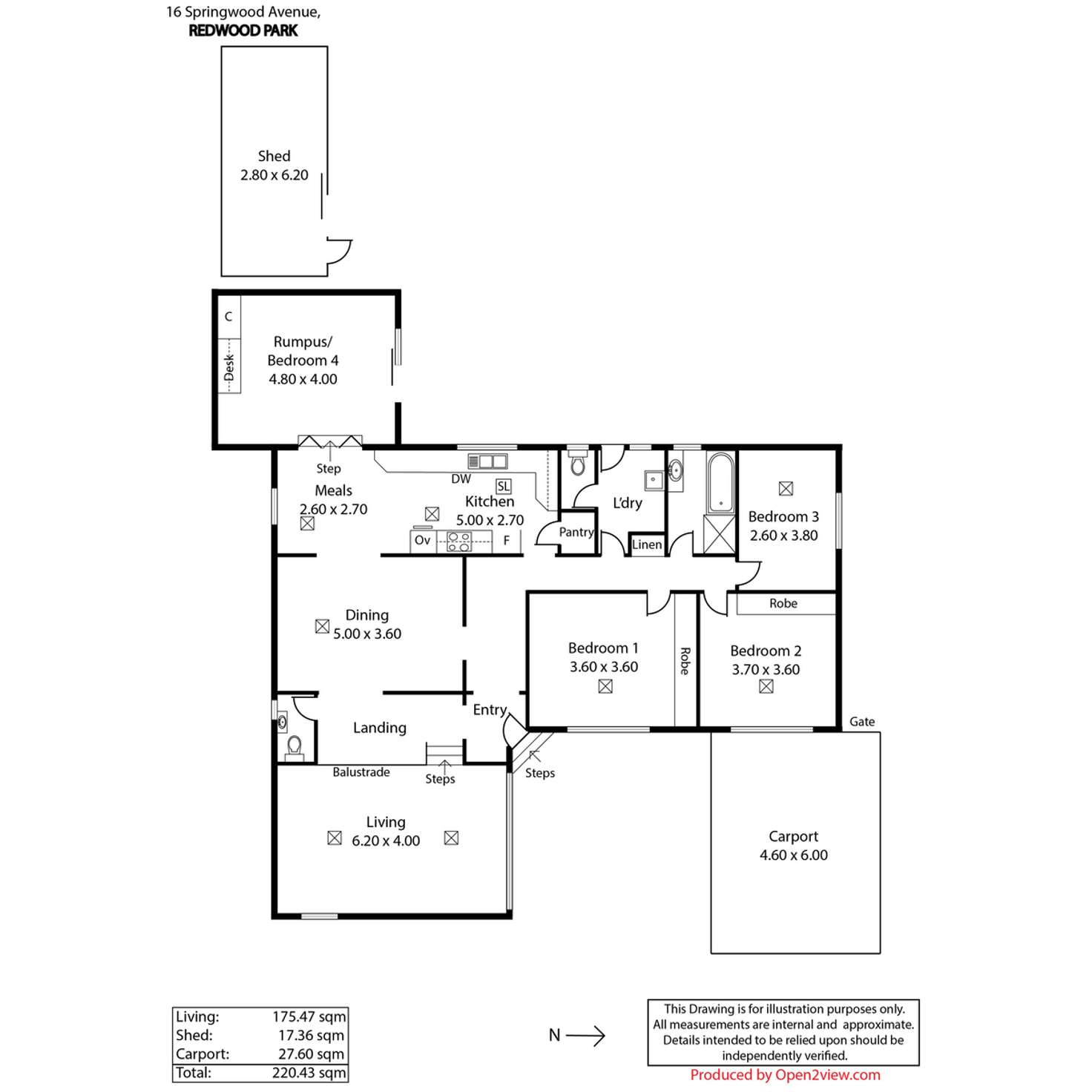Floorplan of Homely house listing, 16 Springwood Avenue, Redwood Park SA 5097