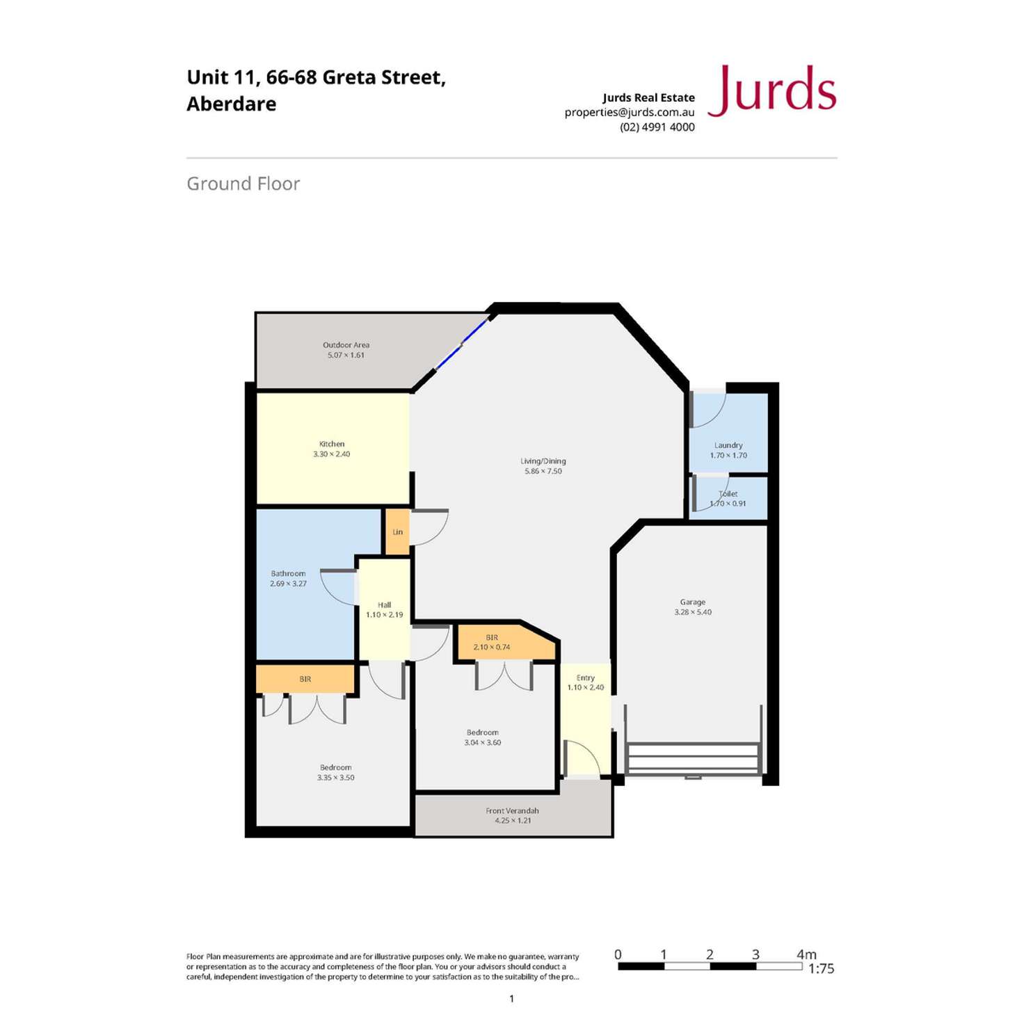 Floorplan of Homely unit listing, 11/66-68 Greta Street, Aberdare NSW 2325