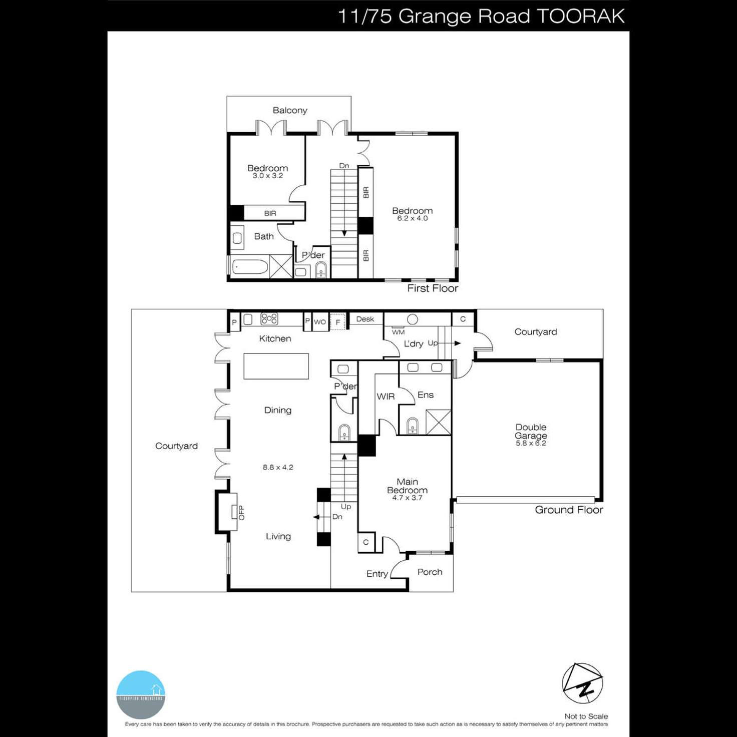 Floorplan of Homely townhouse listing, 11/75-81 Grange Road, Toorak VIC 3142